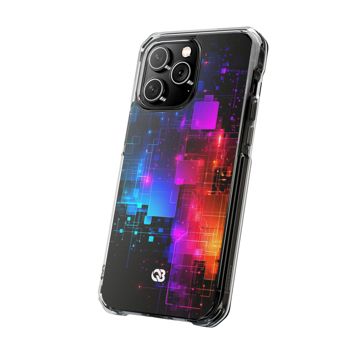 Spectral Circuit Grid · Clear Impact Magnetic Phone Case for iPhone · Black