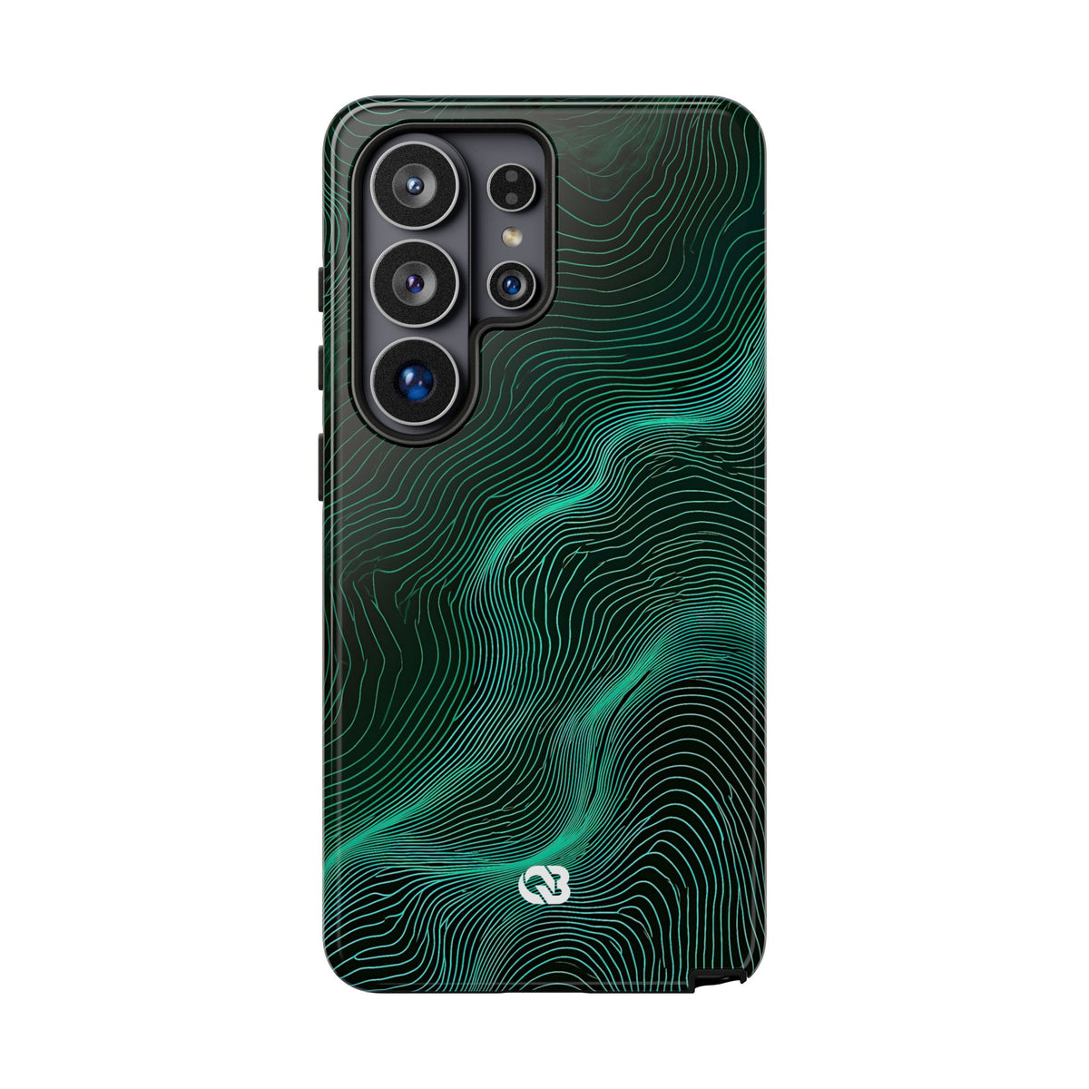 Teal Tough Phone Case for Samsung - Neon Jade Contour