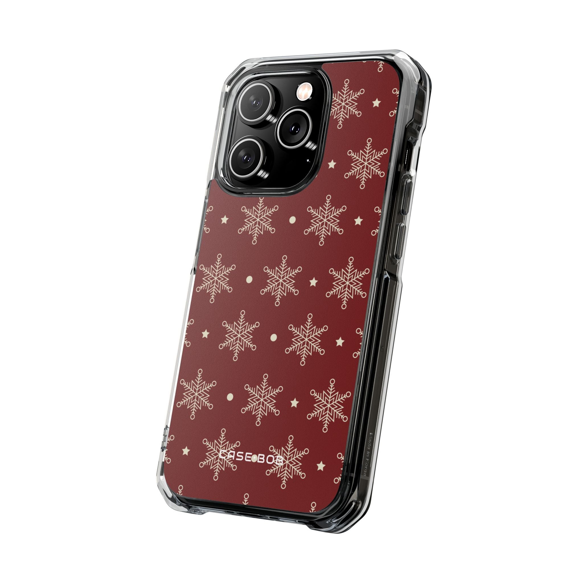 Cream Snowflake Crimson iPhone 14 Pro Case - Impact