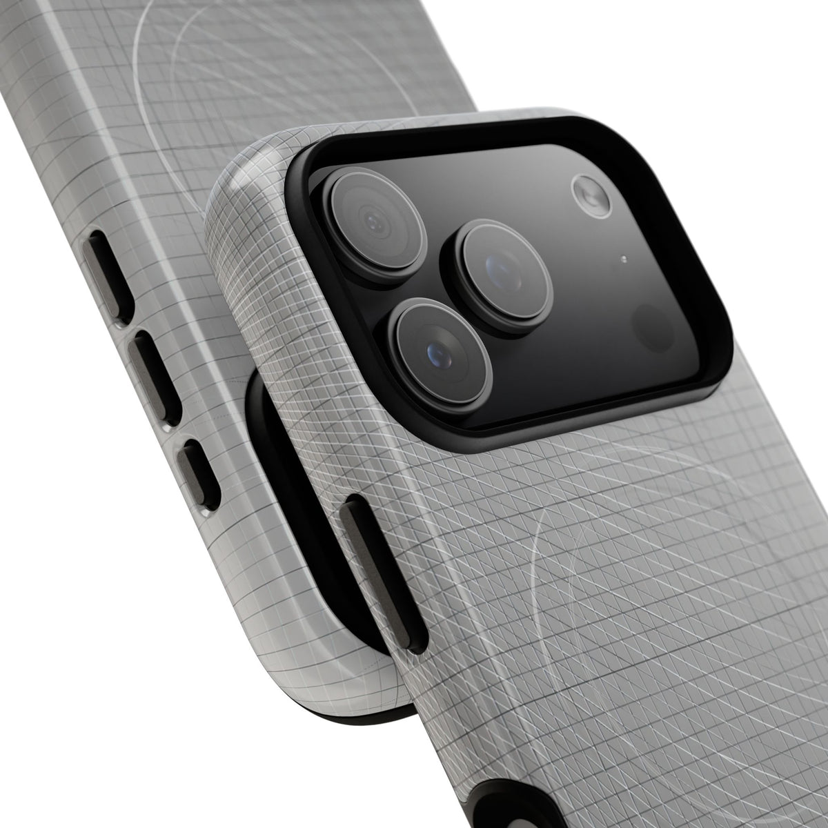 Grey Tough 2.0 Magsafe Phone Case for iPhone - Chrome Mesh Warp