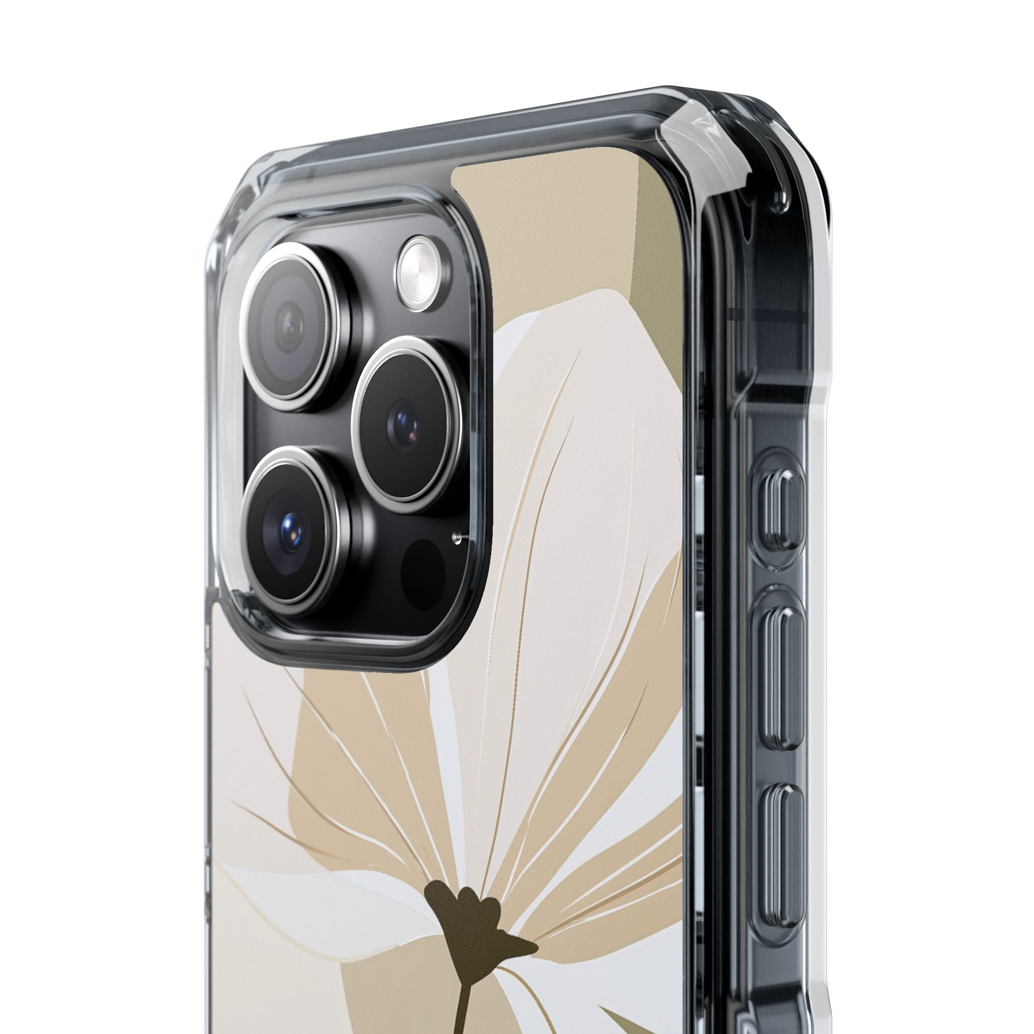 Beige Impact MagSafe Phone Case for iPhone - Sage Linen Magnolia