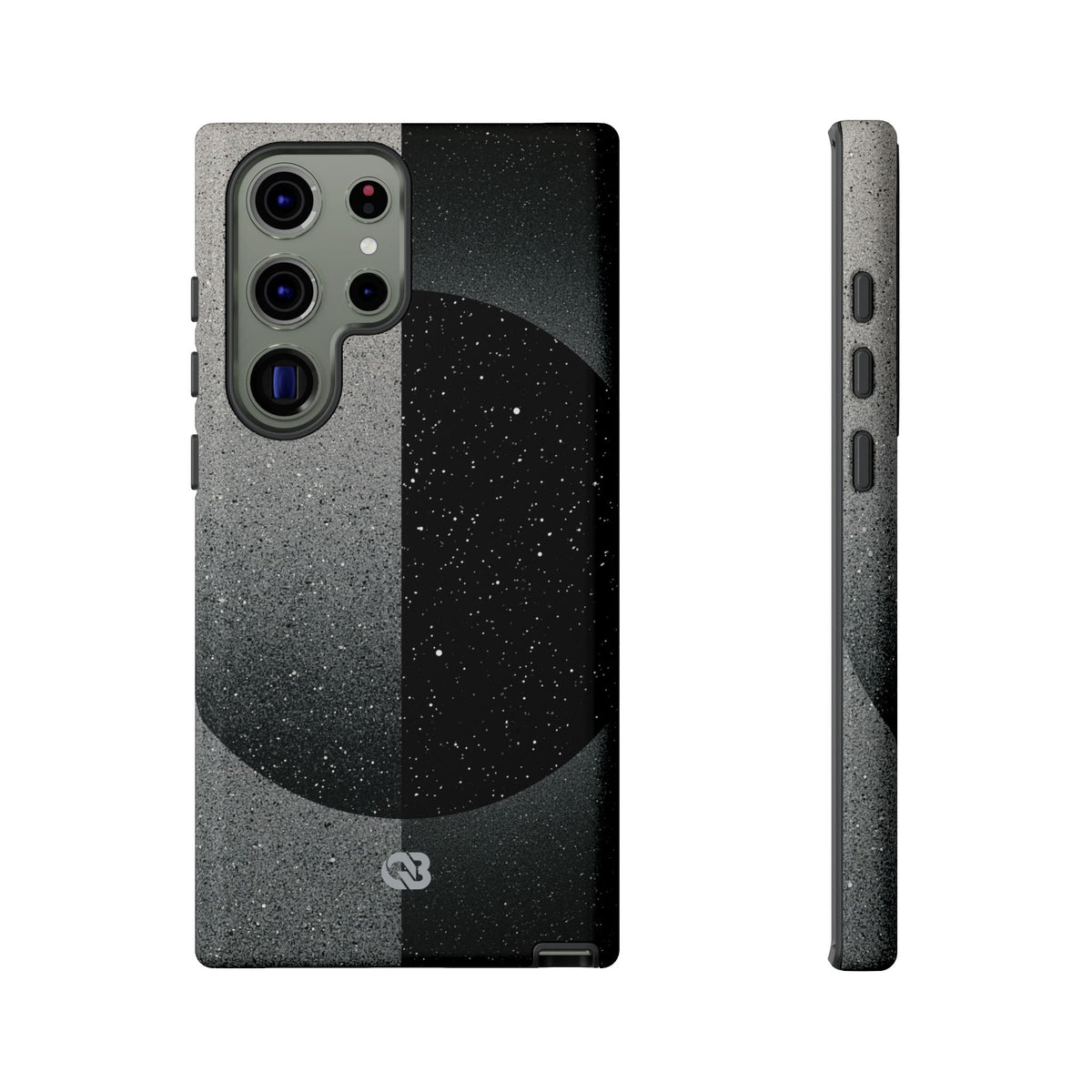 Black Tough Phone Case for Samsung - Lunar Static Orbit