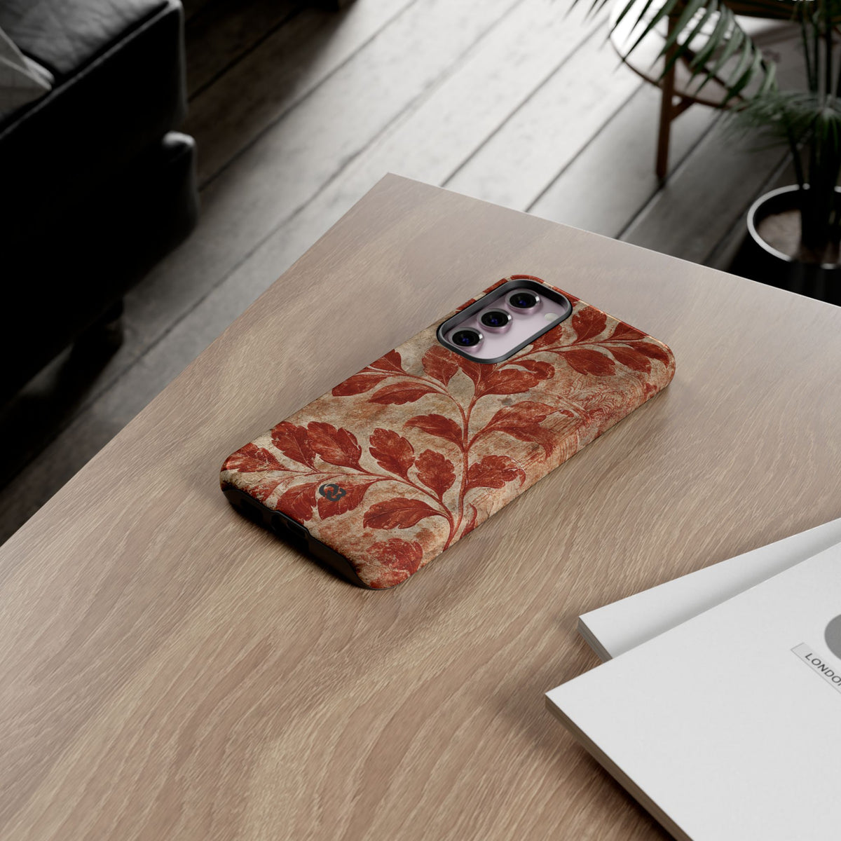Terracotta Botanical Fresco · Tough Phone Case for Samsung · Red