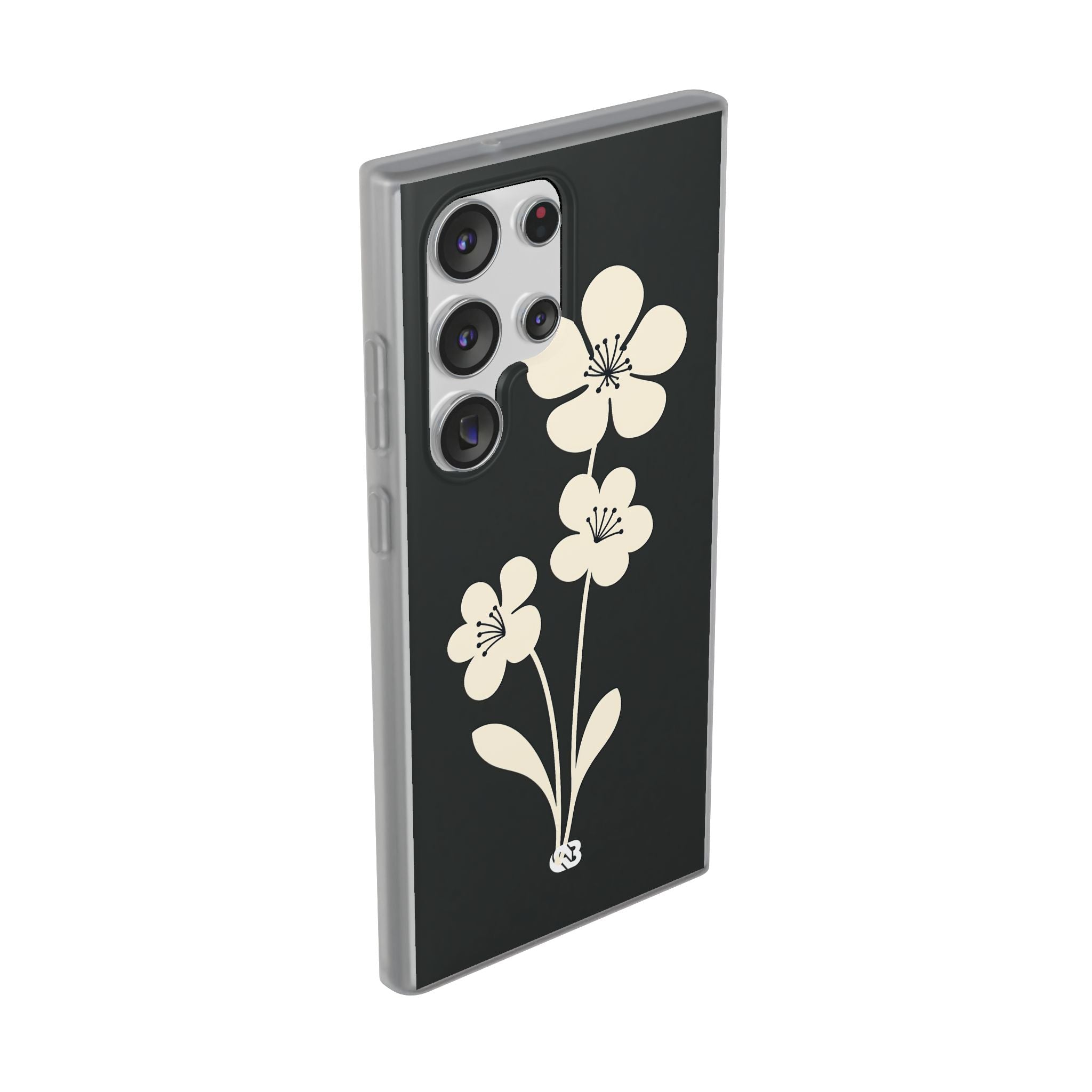 Black Lite Phone Case for Samsung - Obsidian Cream Bloom