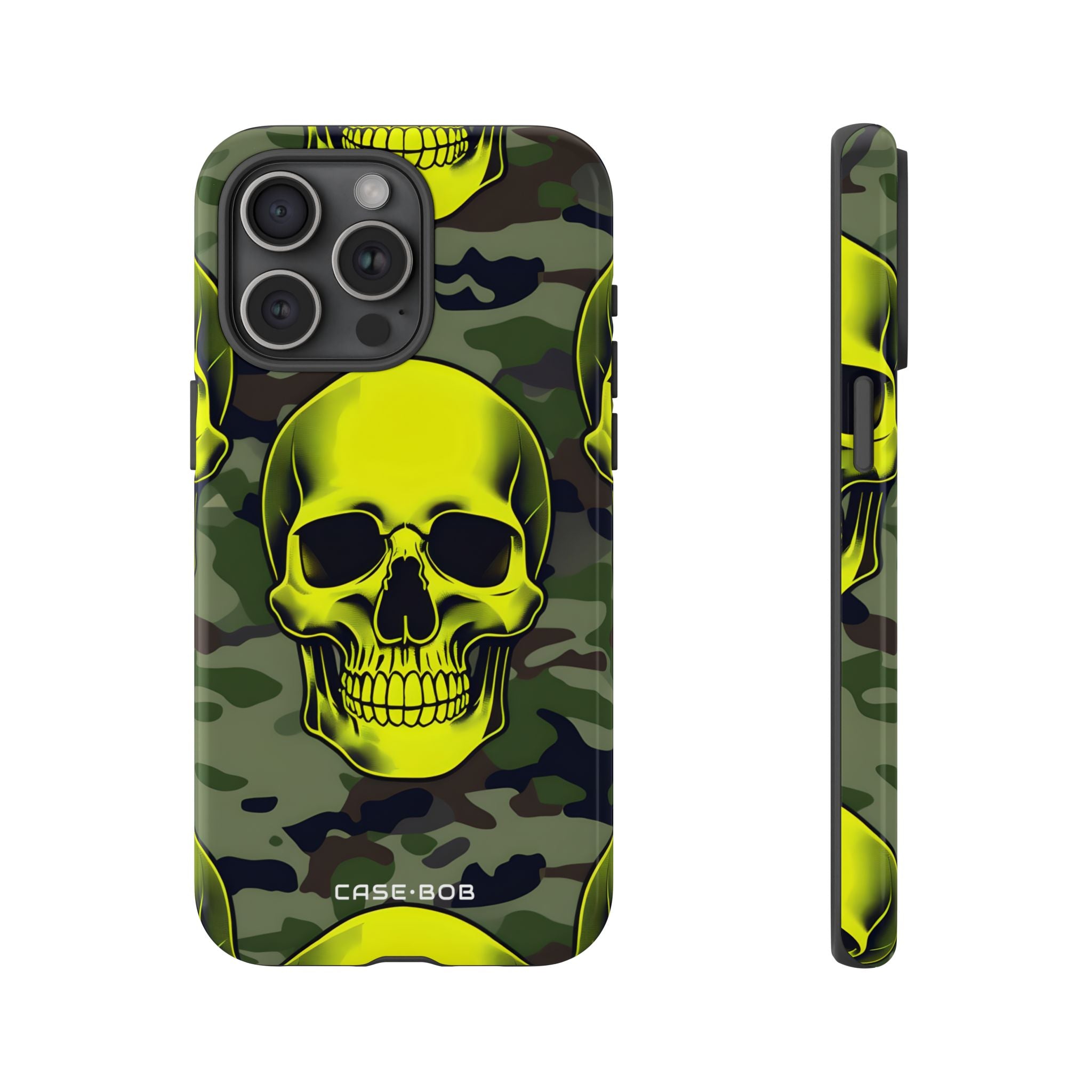 Neon schedel camouflage iPhone 15 Pro Max case - Tough