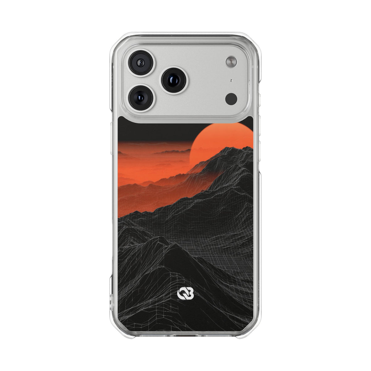 Solar Ridge Mesh · Clear Impact Magnetic Phone Case for iPhone · Black