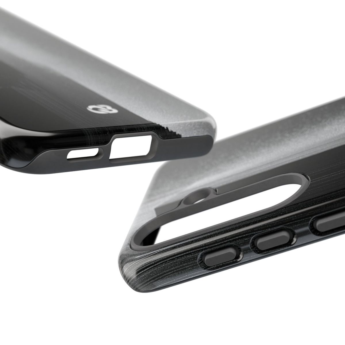 Black Tough Phone Case for Samsung - Brutalist Pixel Monolith
