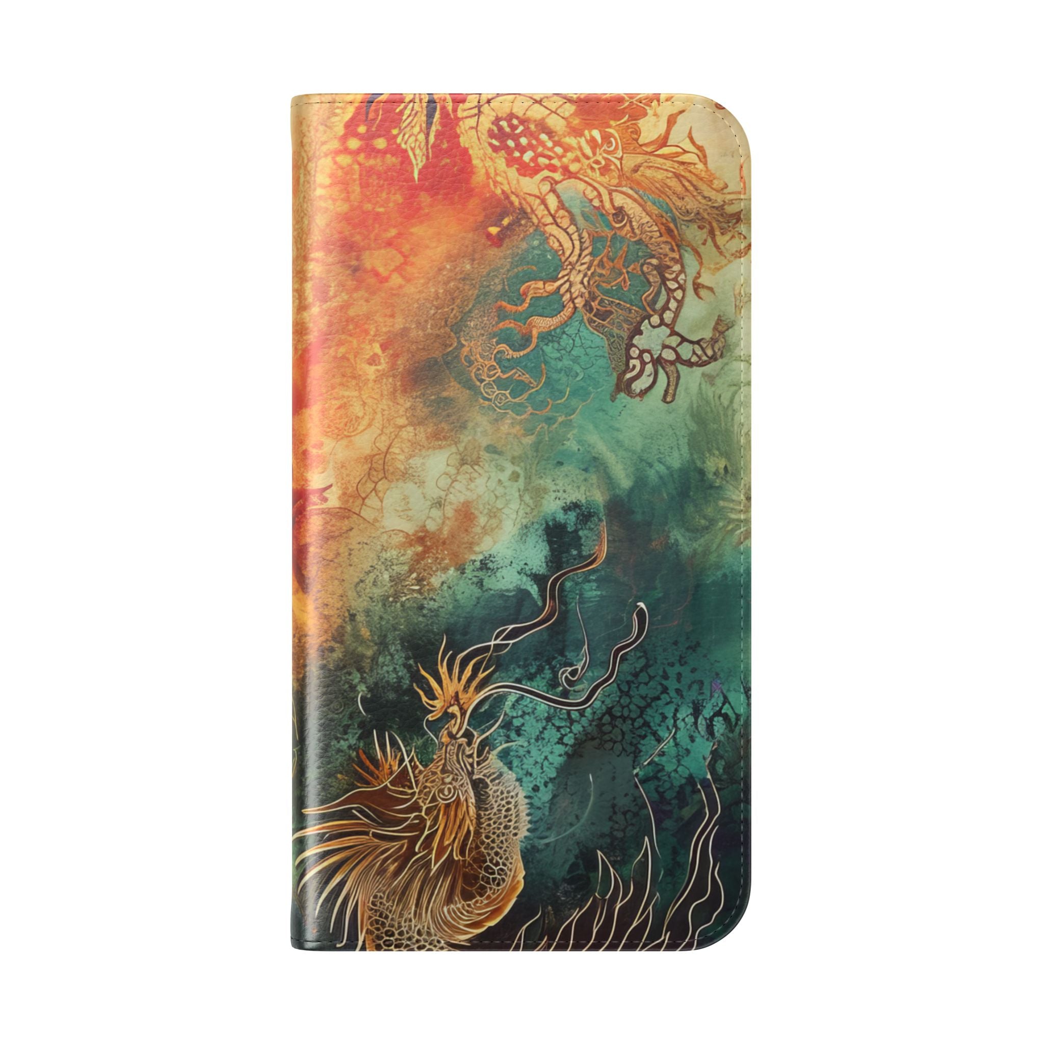 Golden Dragons Blaze - iPhone 15 Pro Max Case - Wallet