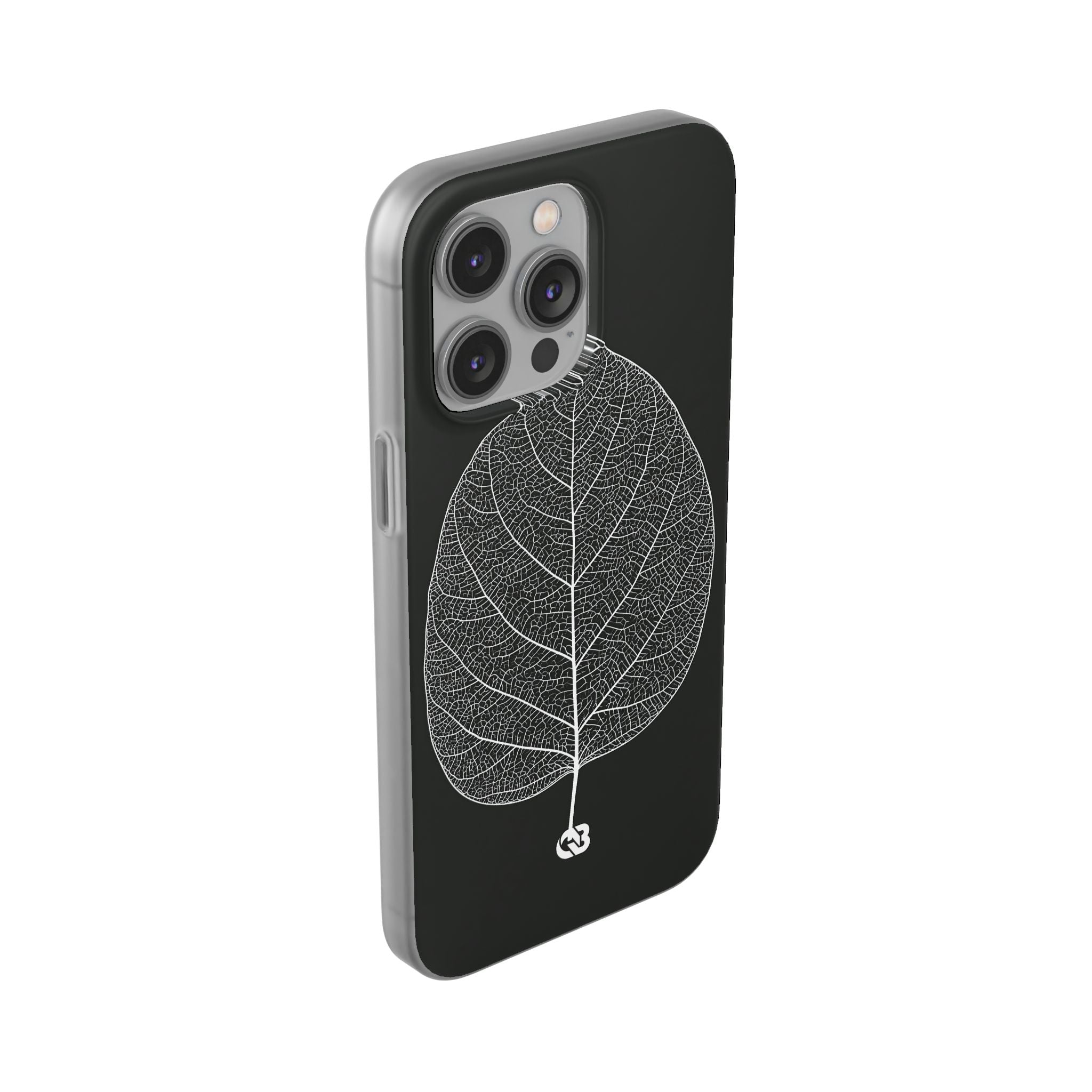 Black Lite Phone Case for iPhone - Bleached Leaf Lattice