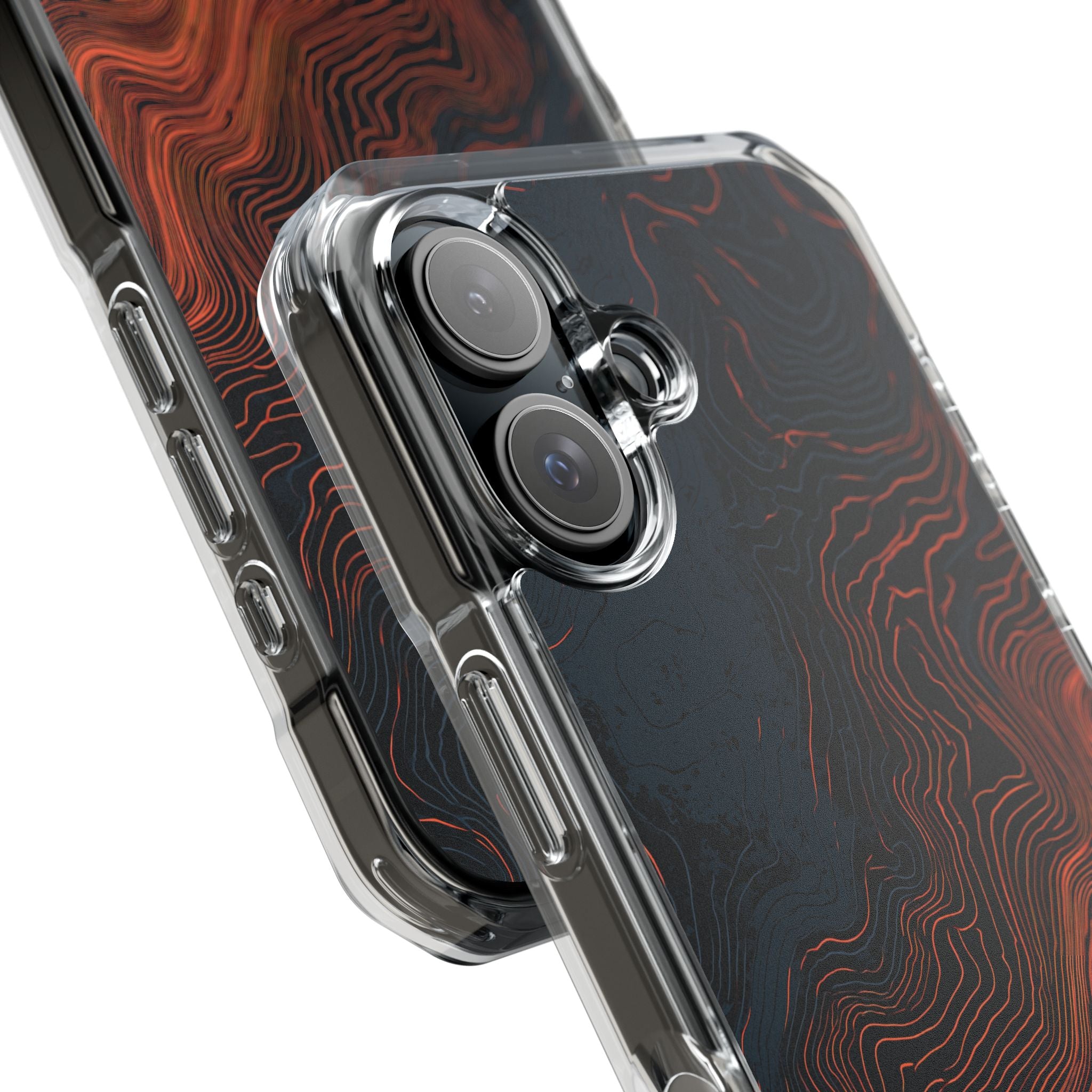 Black Impact MagSafe Phone Case for iPhone - Volcanic Basalt Map