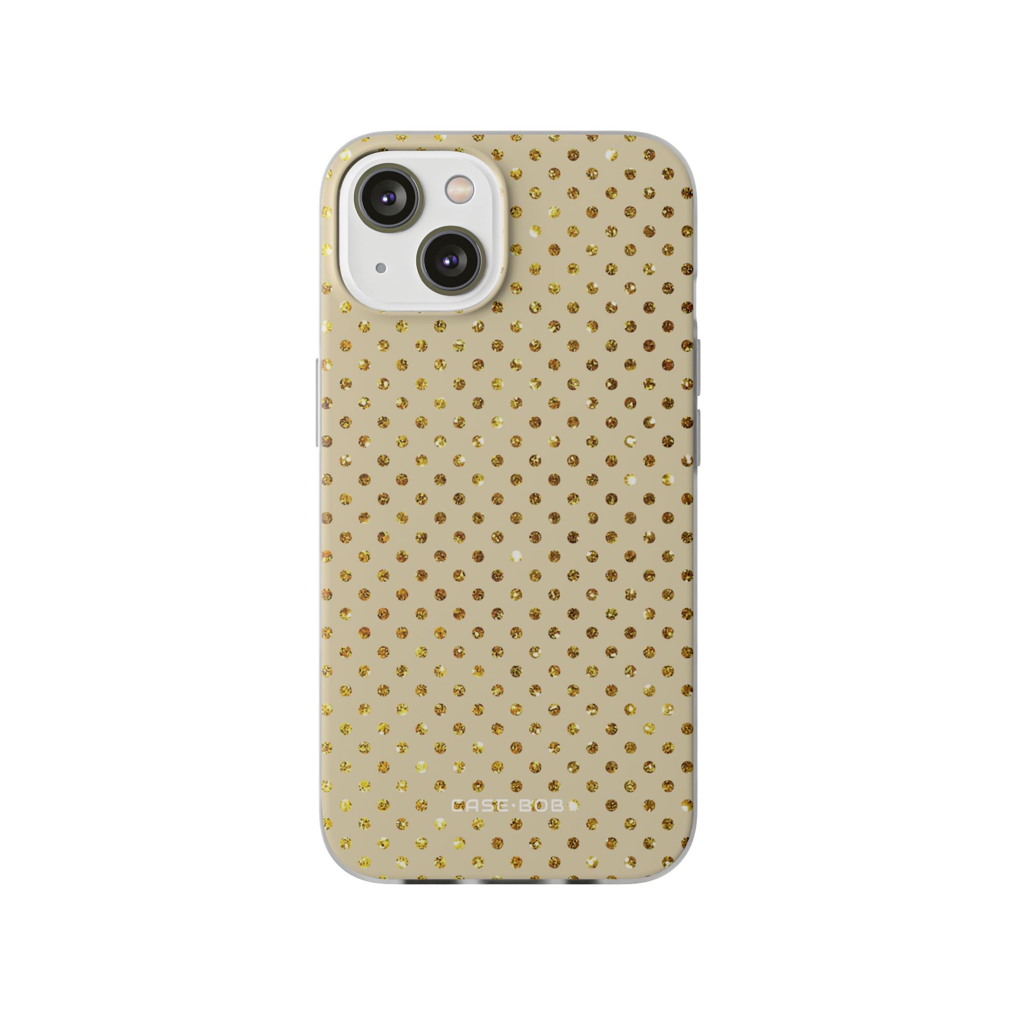 Gold Sparkle Grid iPhone 14 Skal - Mjuk