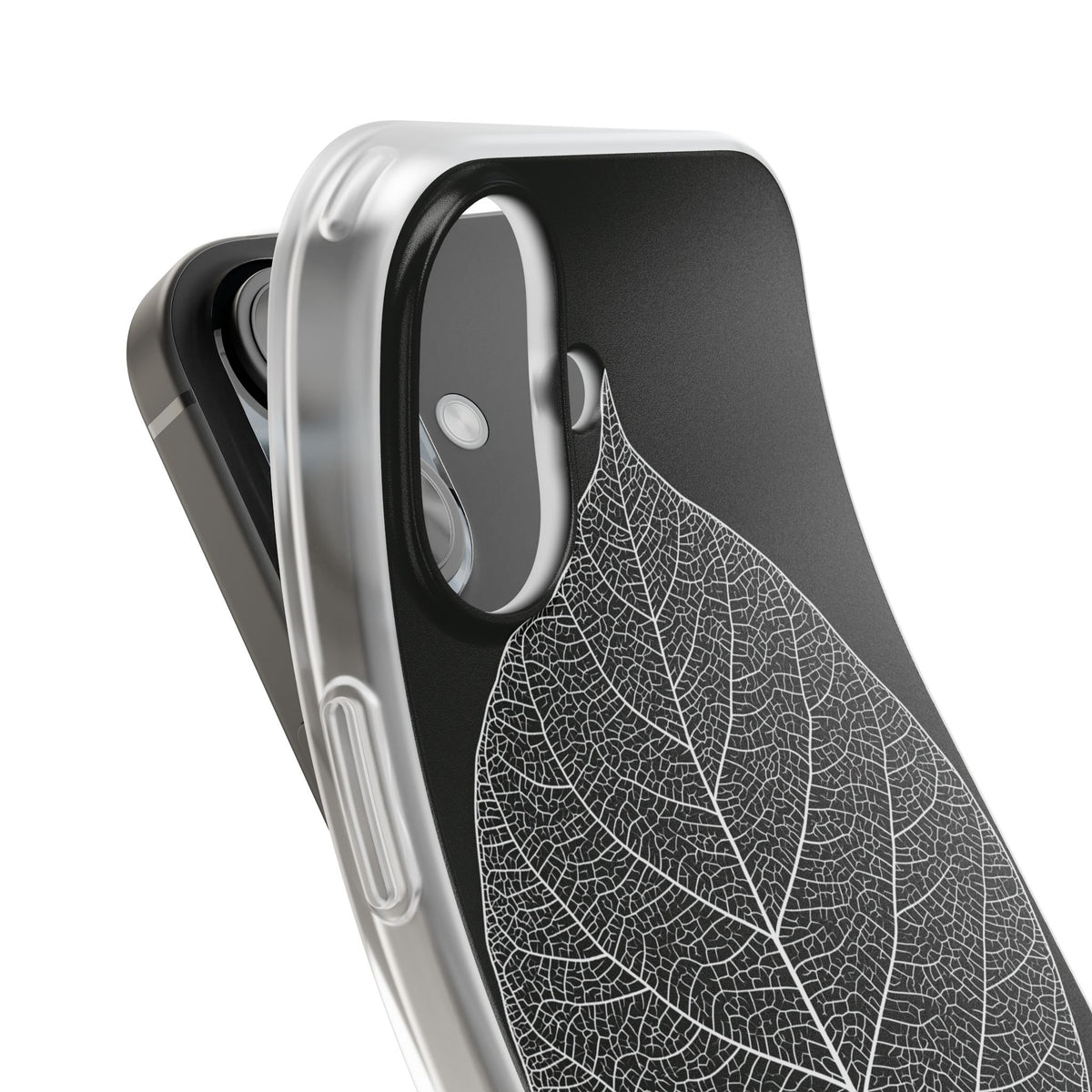Monochrome Leaf Skeleton · Lite Phone Case for iPhone · Black