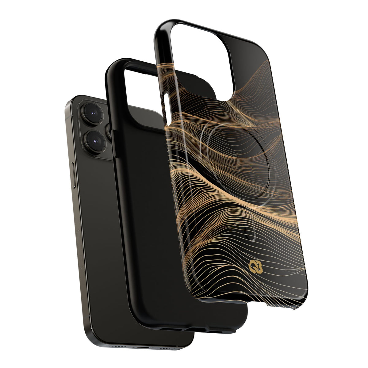 Black Tough 2.0 Magsafe Phone Case for iPhone - Copper Topo Ridge