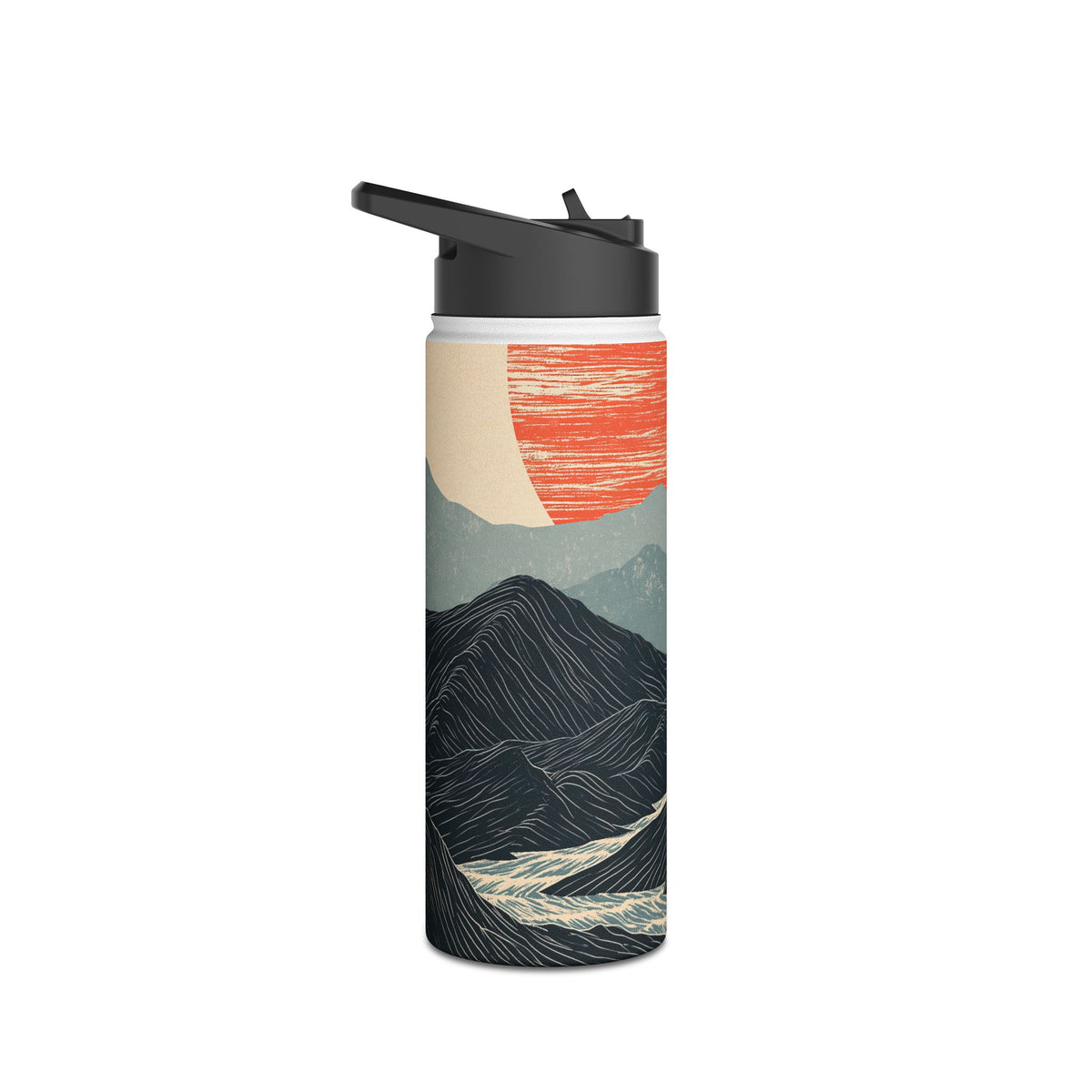 Crimson Ridge Horizon · Insulated Water Bottle · Black