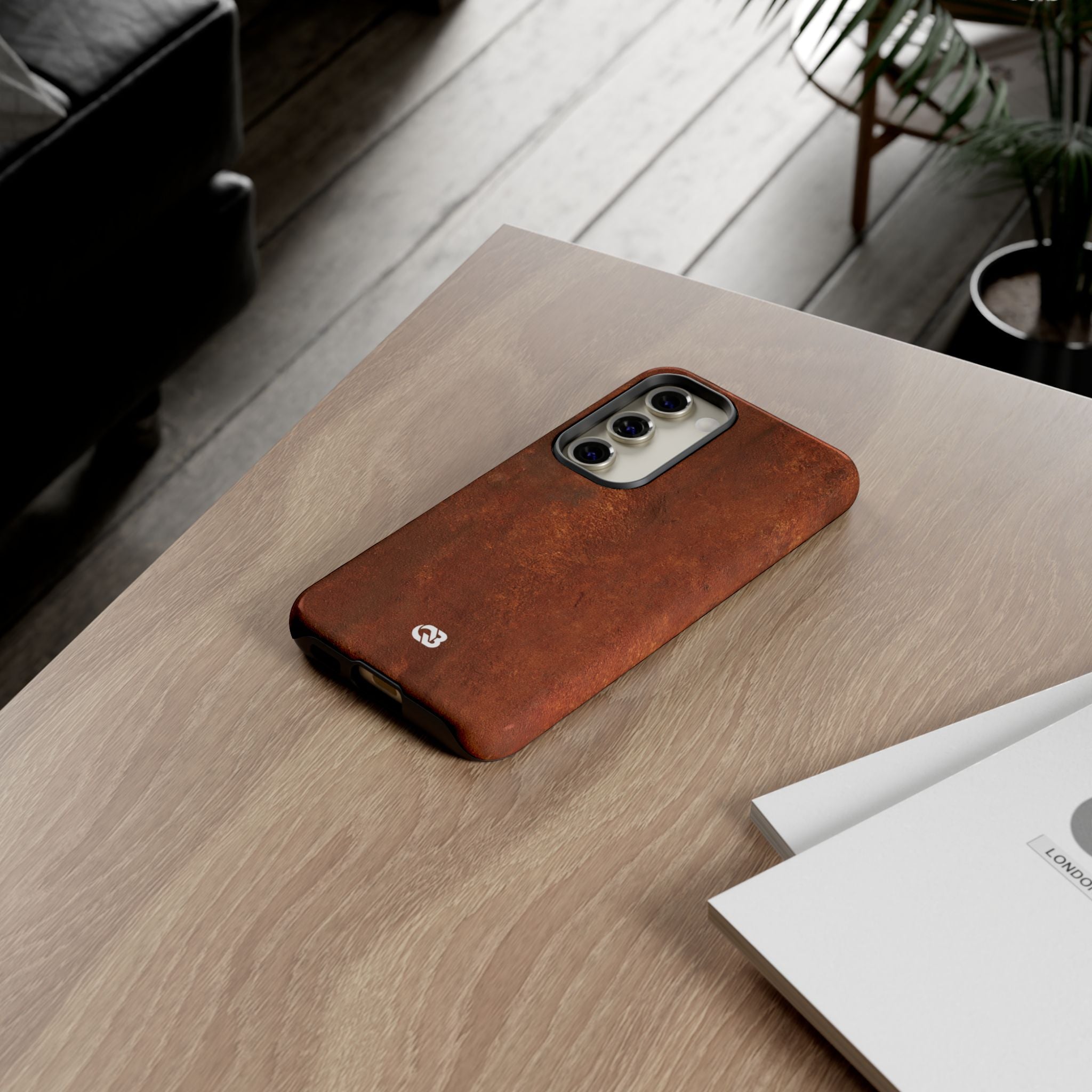 Orange Tough Phone Case for Samsung - Oxidized Iron Crust