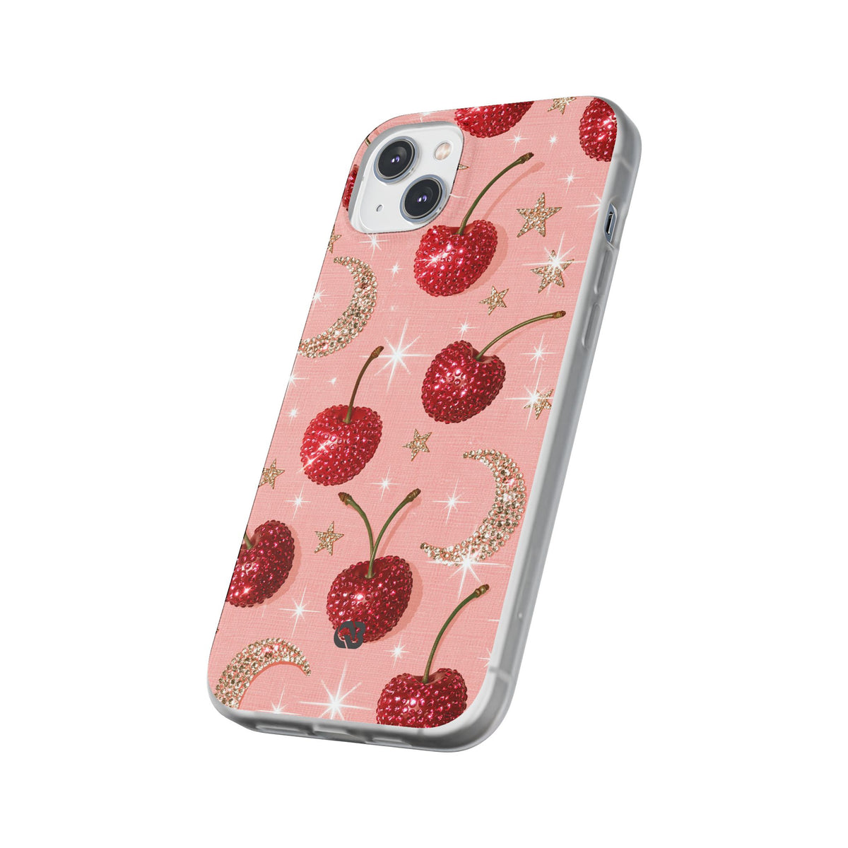 Bedazzled Ruby Cherries · Lite Phone Case for iPhone · Pink