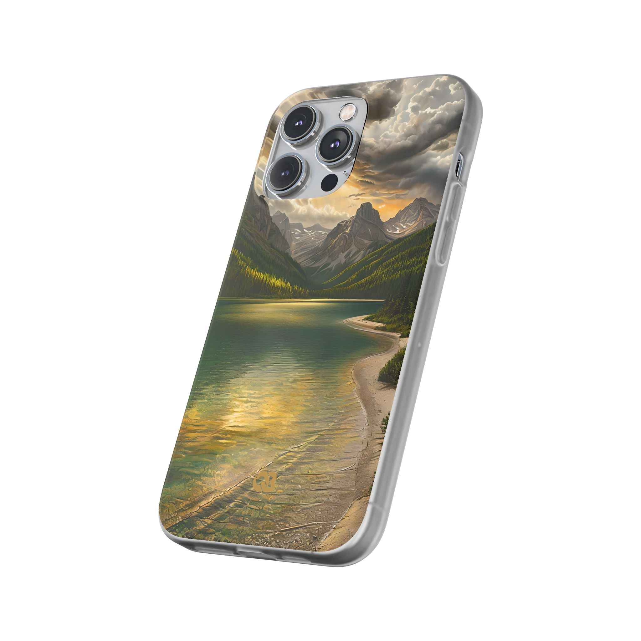 Gilded Mountain Lake · Soft Phone Case for iPhone