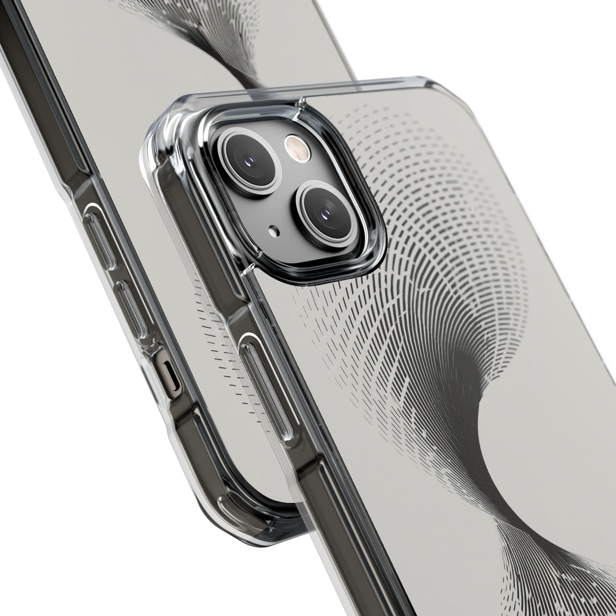 White Impact MagSafe Phone Case for iPhone - Linear Torsion Grid