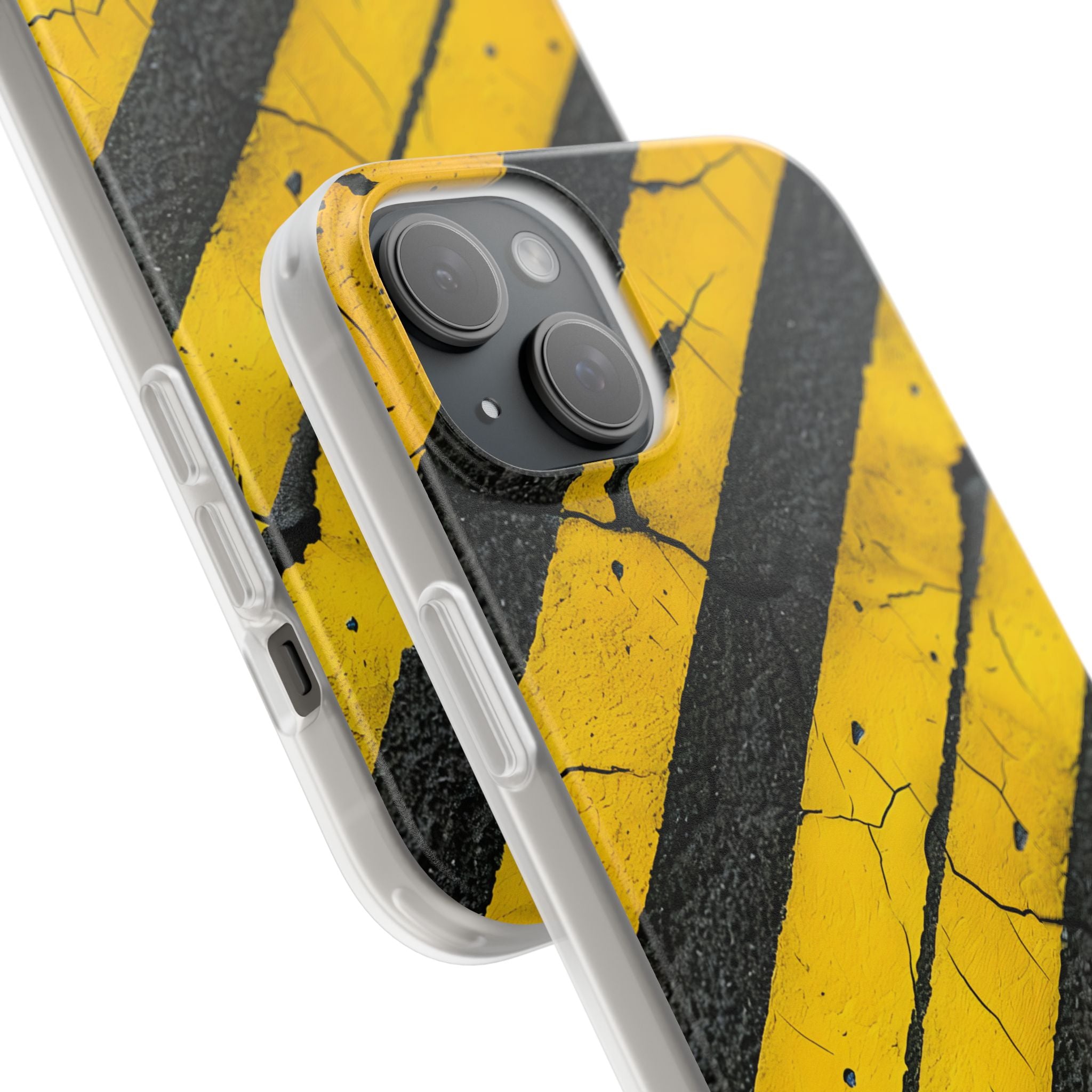 Cracked Hazard Stripes · Soft Phone Case for iPhone