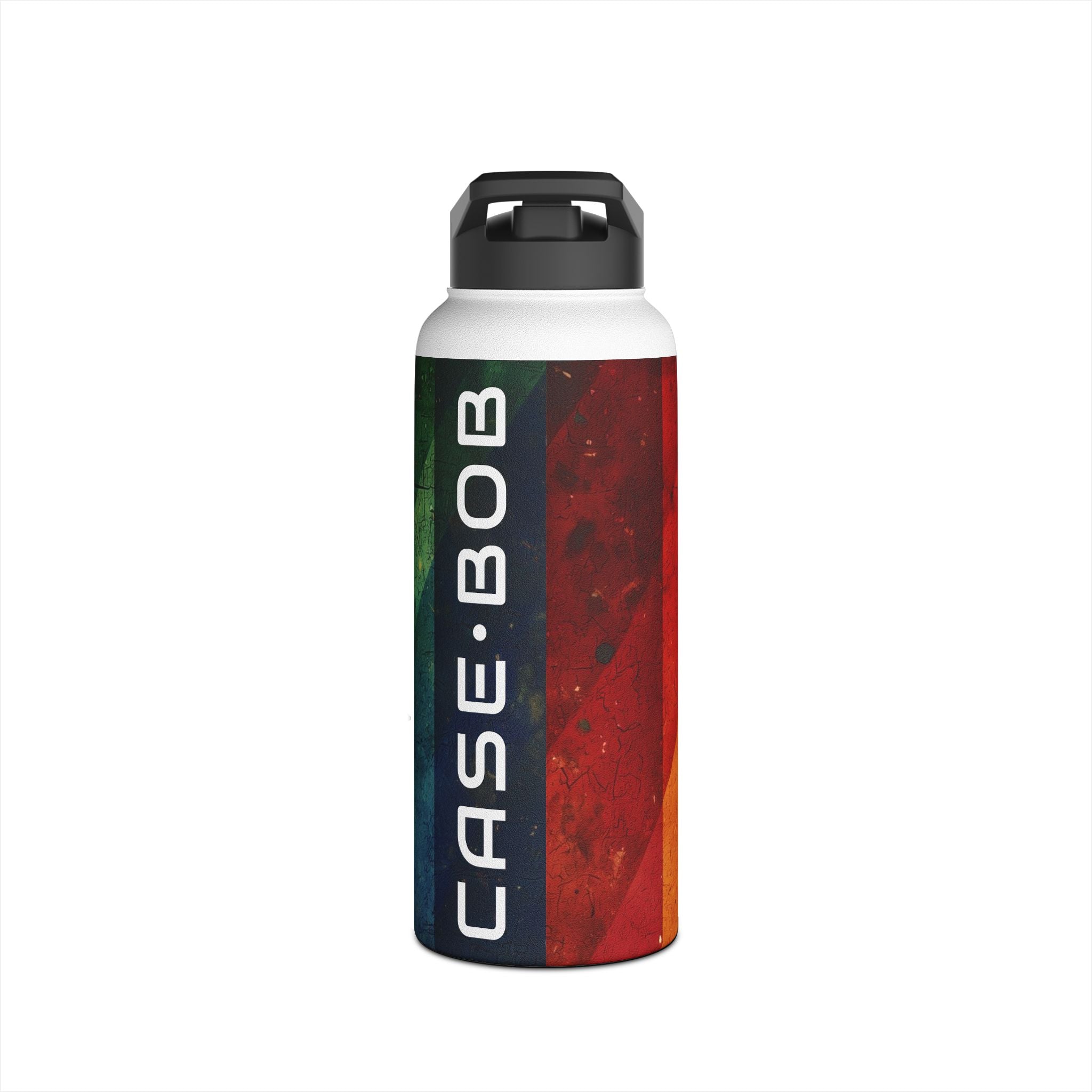Crimson Stripes - Stainless Steel Water Bottle