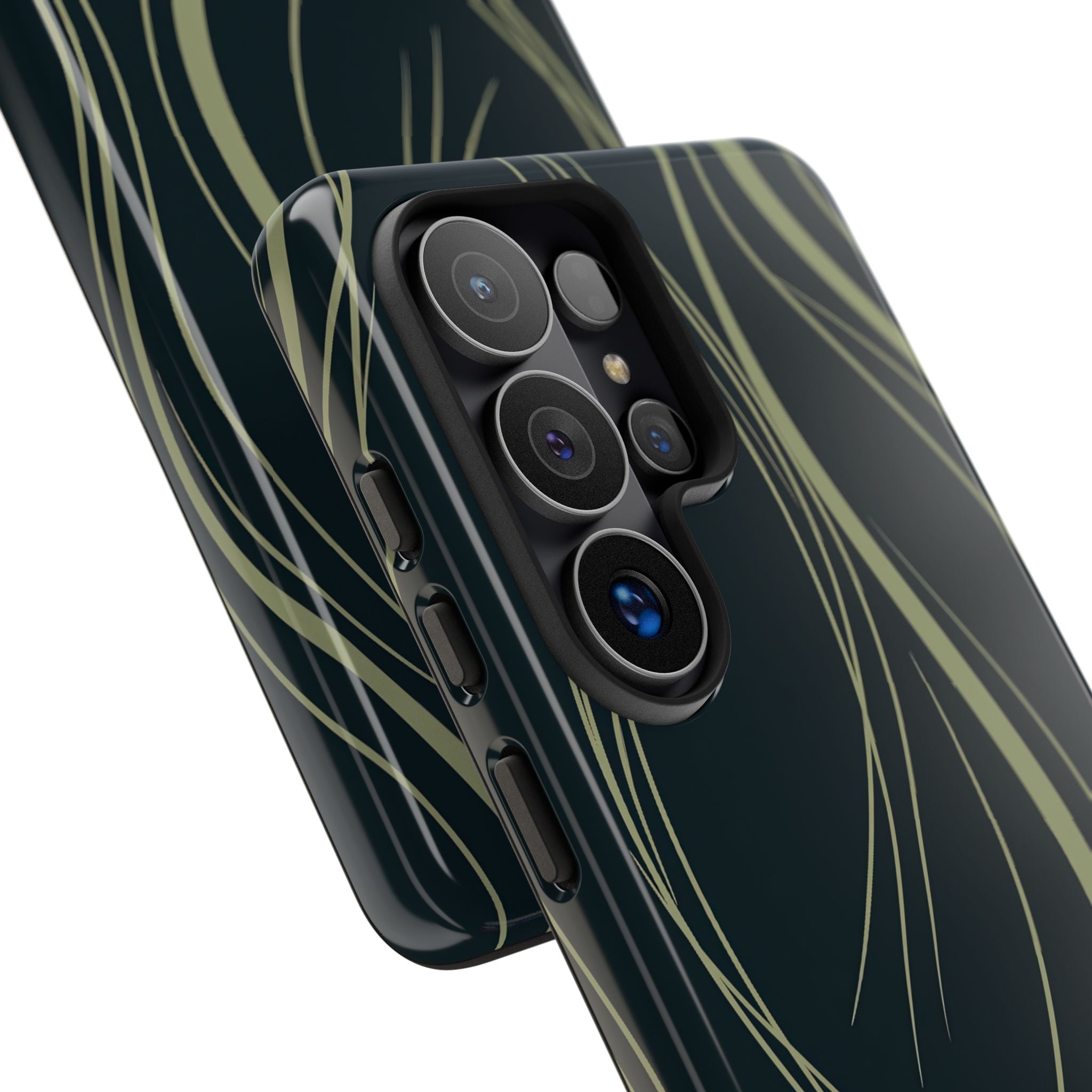 Green Tough Phone Case for Samsung - Obsidian Sage Flow
