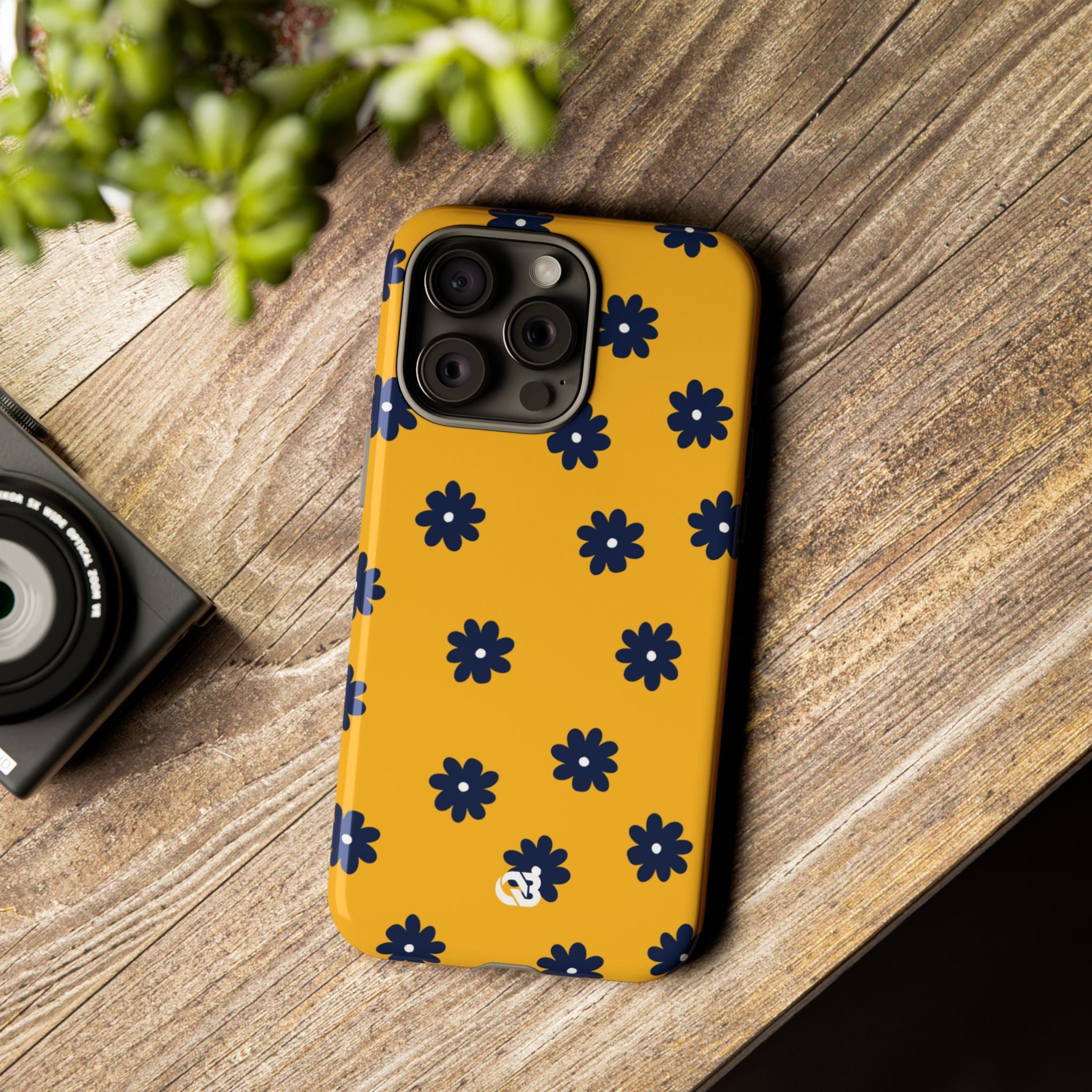 Navy Daisy Mustard · Tough Phone Case for iPhone