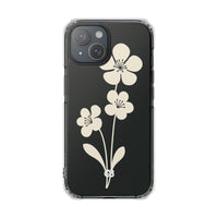 Black Impact MagSafe Phone Case for iPhone - Obsidian Cream Bloom