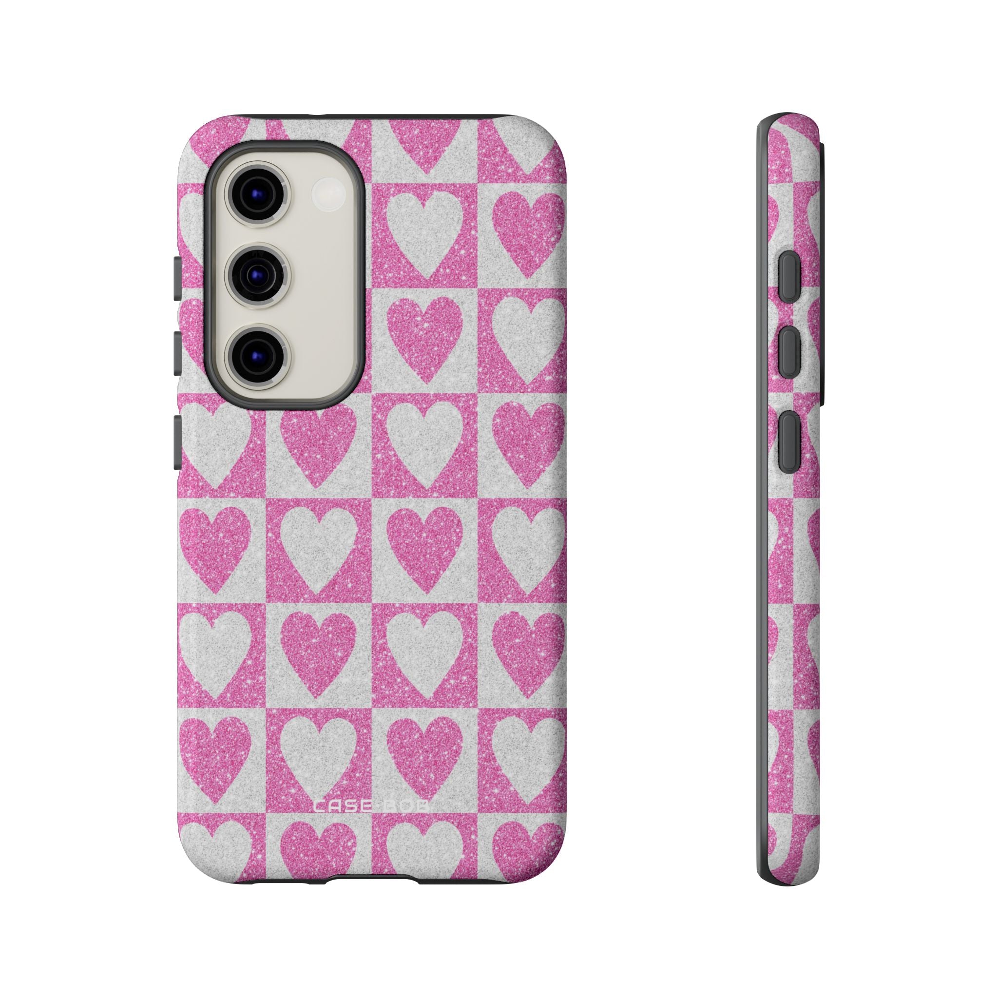 Glitter Hart Raster Samsung S23 Case - Tough