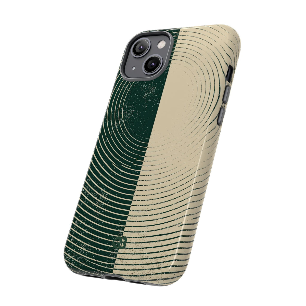 Green Tough Phone Case for iPhone - Evergreen Split Grain
