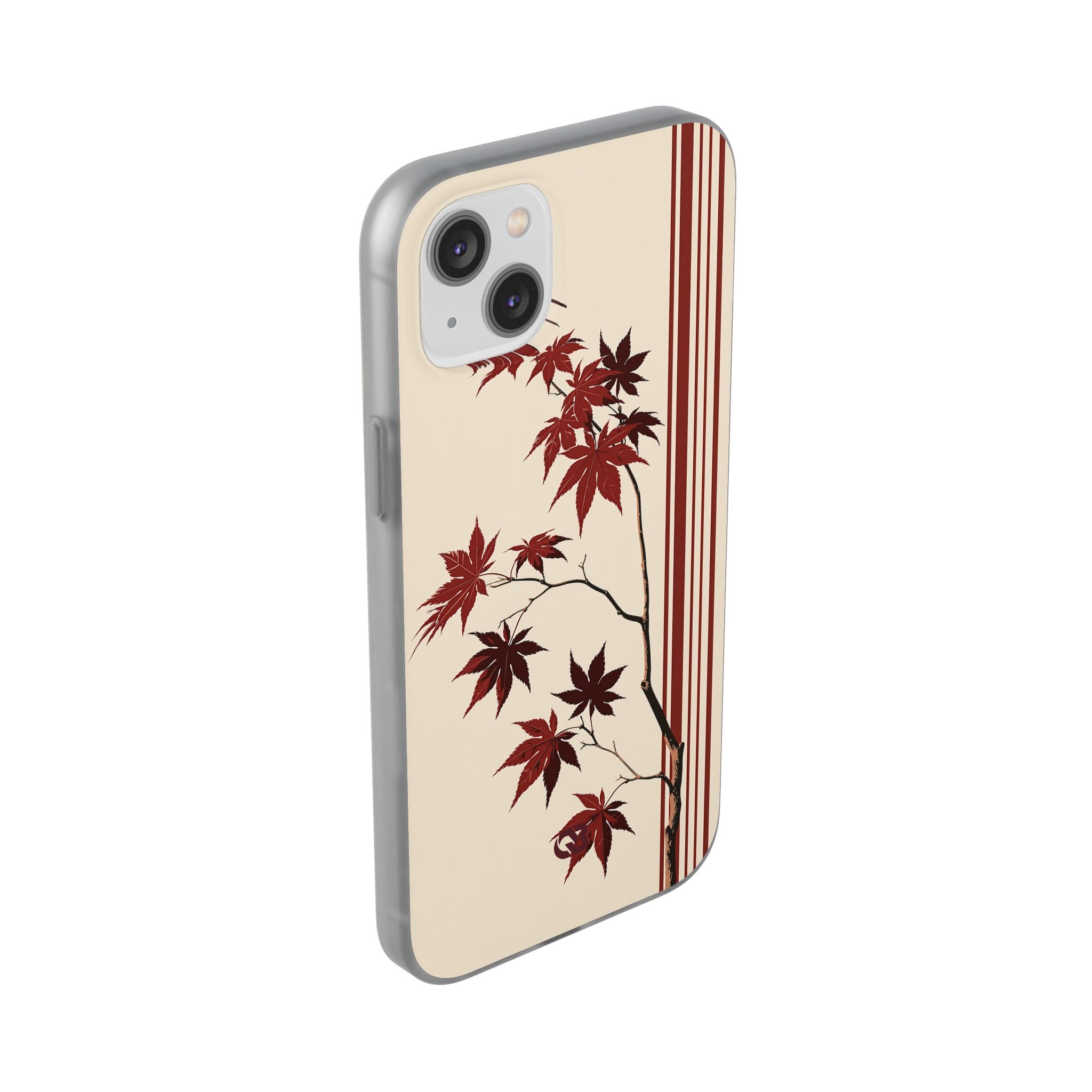 Red Lite Phone Case for iPhone - Crimson Momiji Stripe