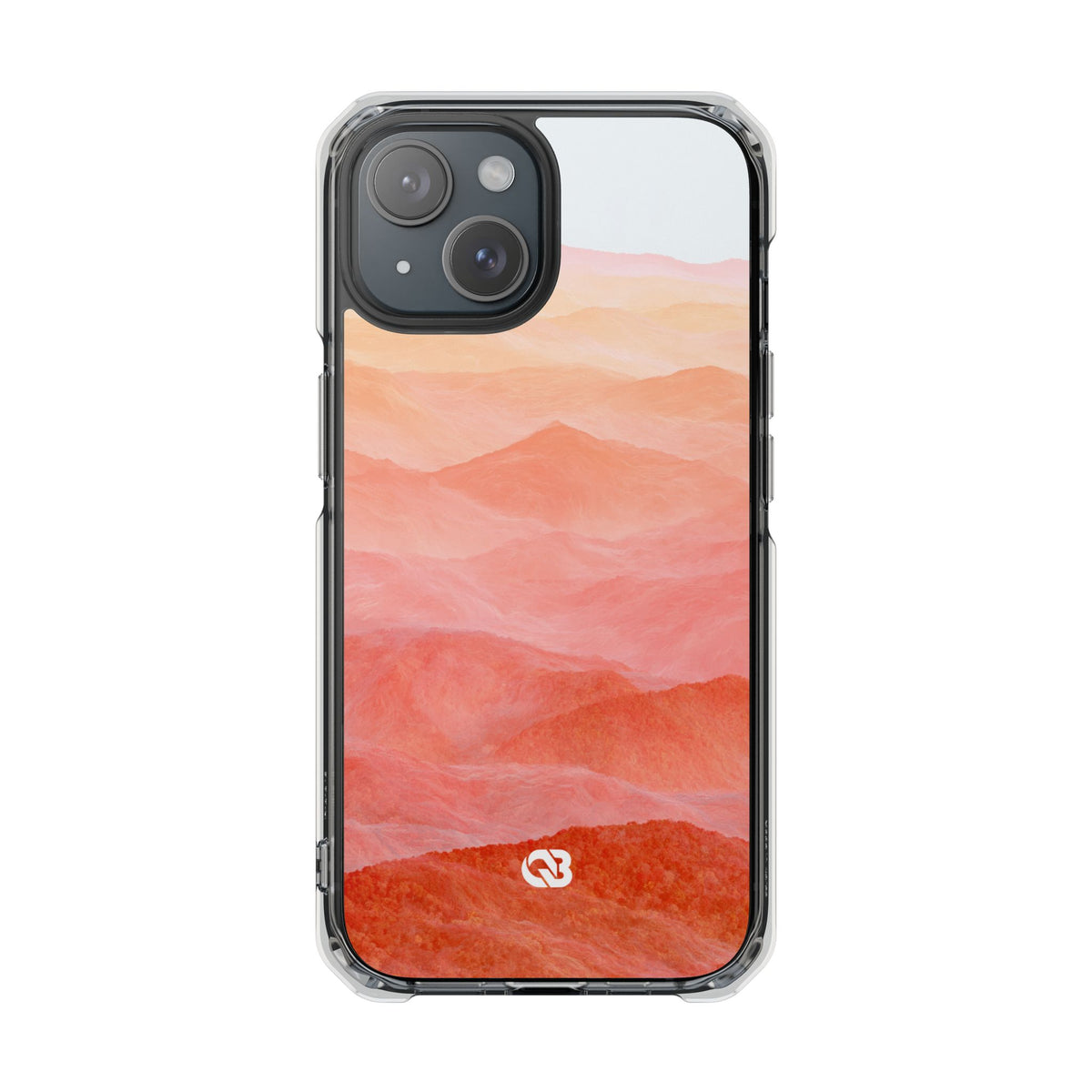 Alpenglow Ridge Vista · Clear Impact Magnetic Phone Case for iPhone · Orange