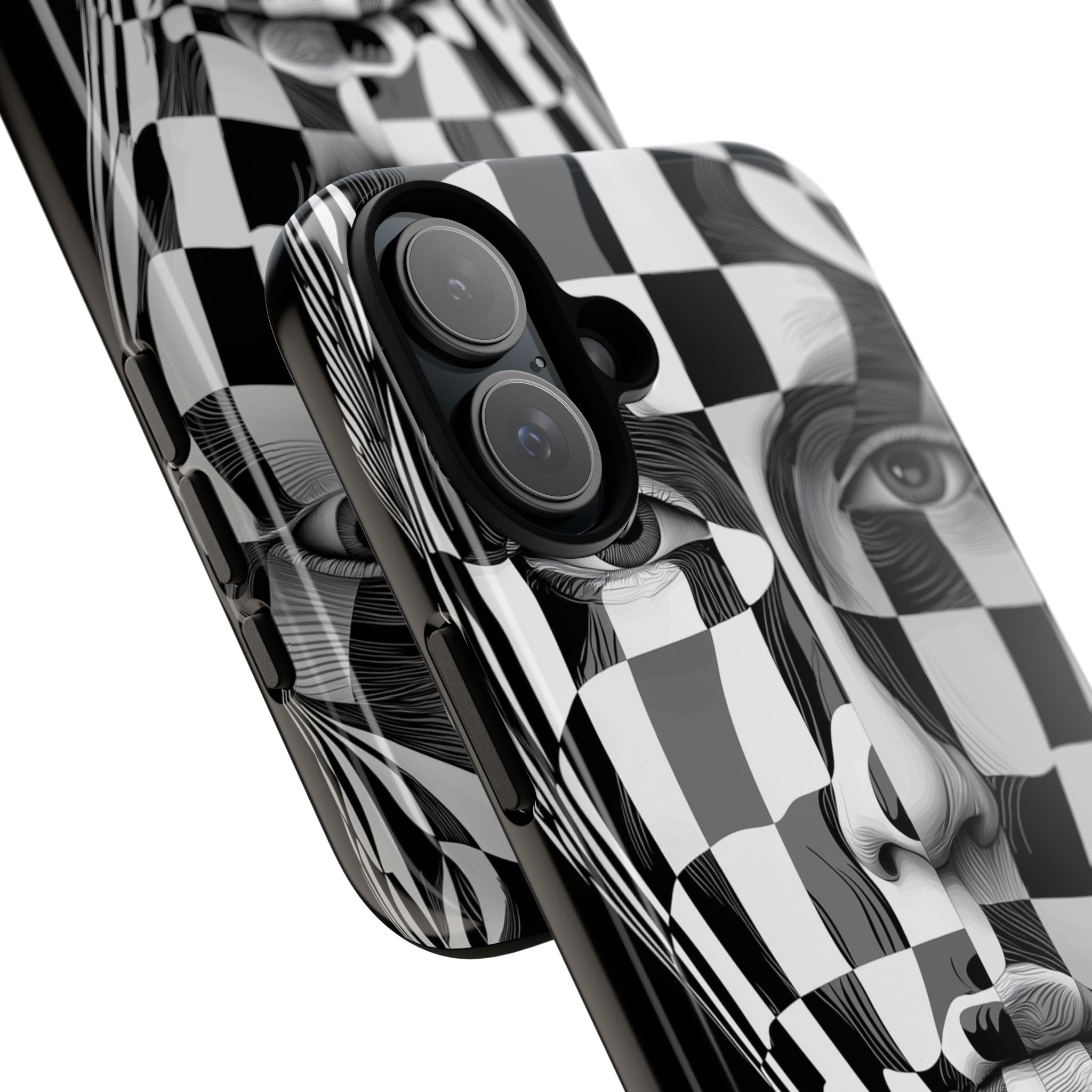 Checkerboard Face iPhone 16 Plus Case - Tough