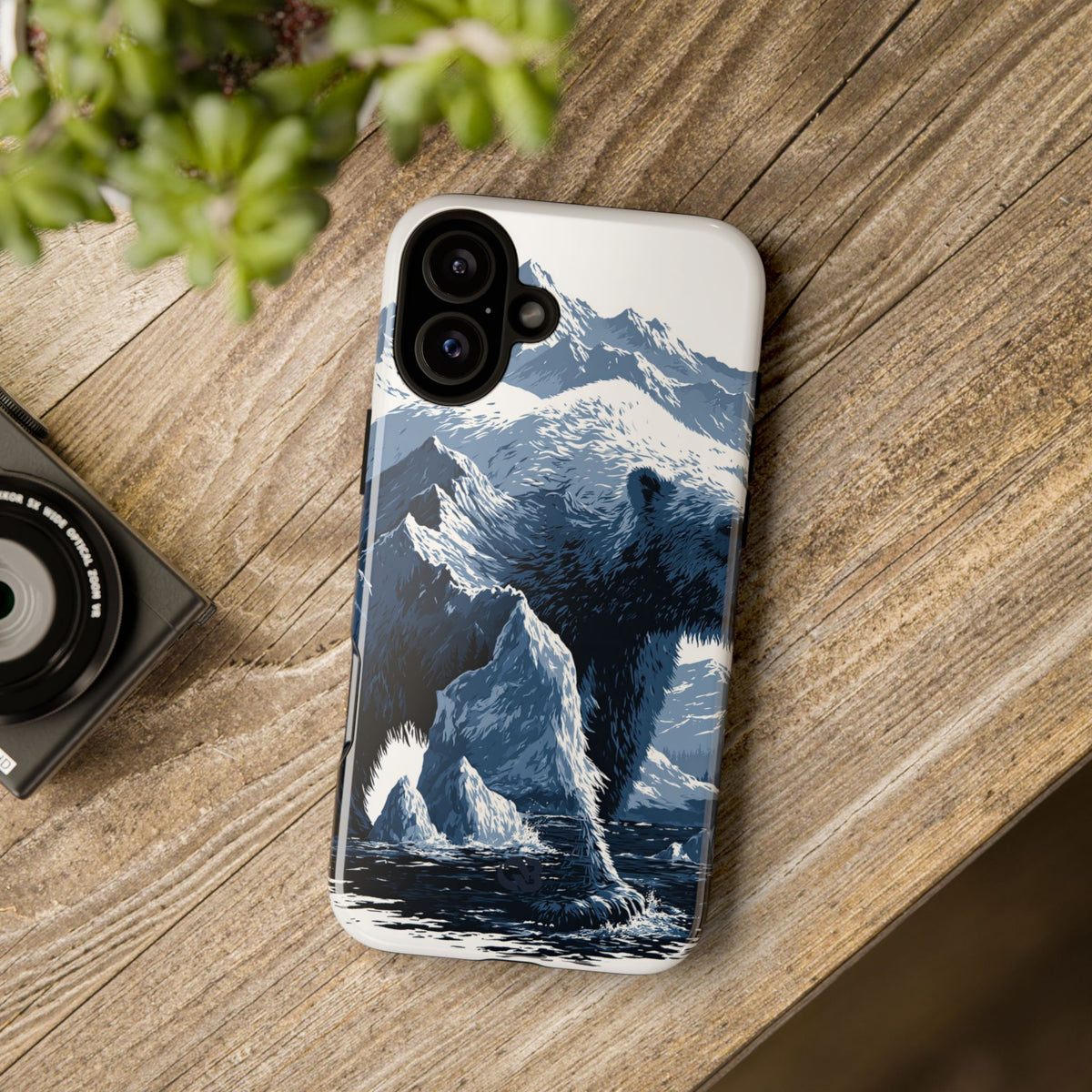 Fjord Summit Bear · Tough Phone Case for iPhone · Blue