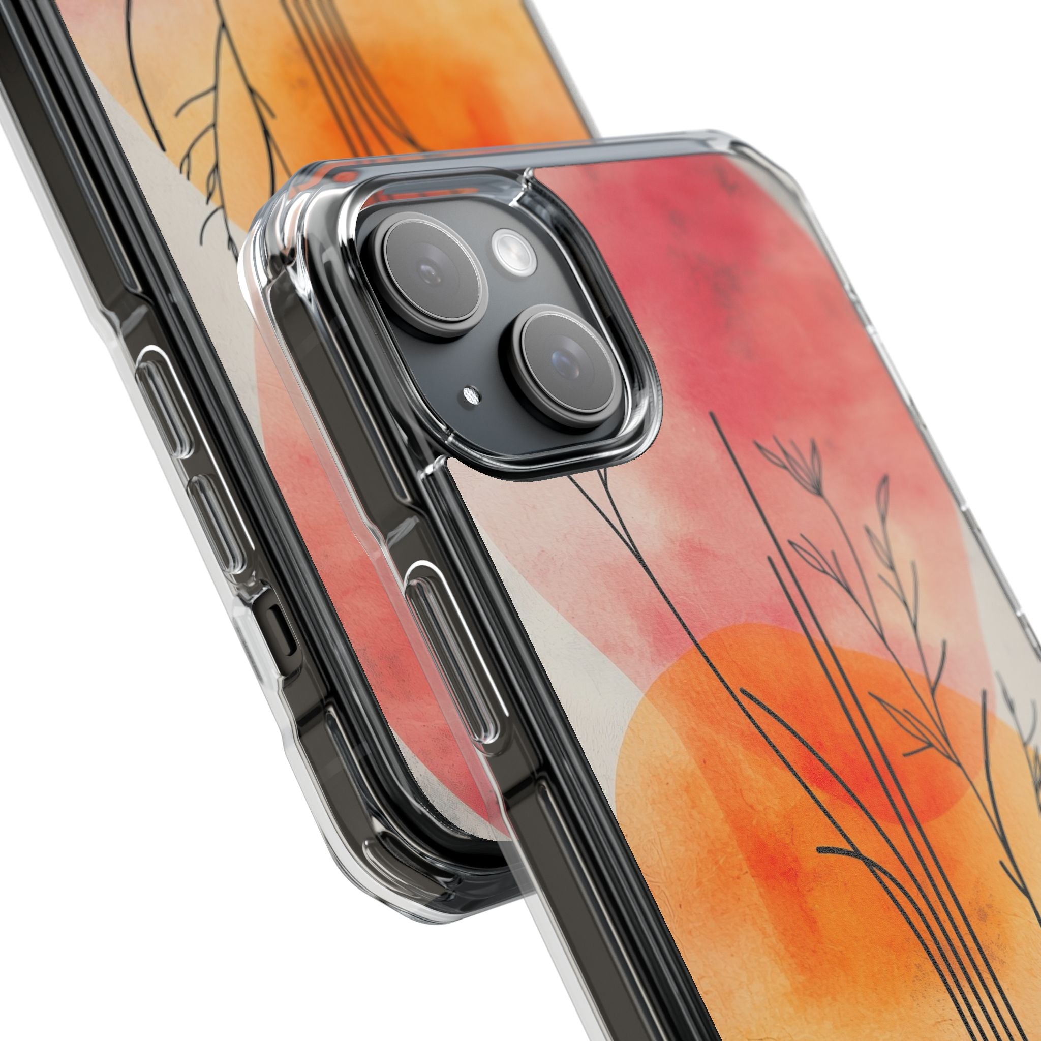 Curved Stem Sunset iPhone 15 Plus Case - Impact