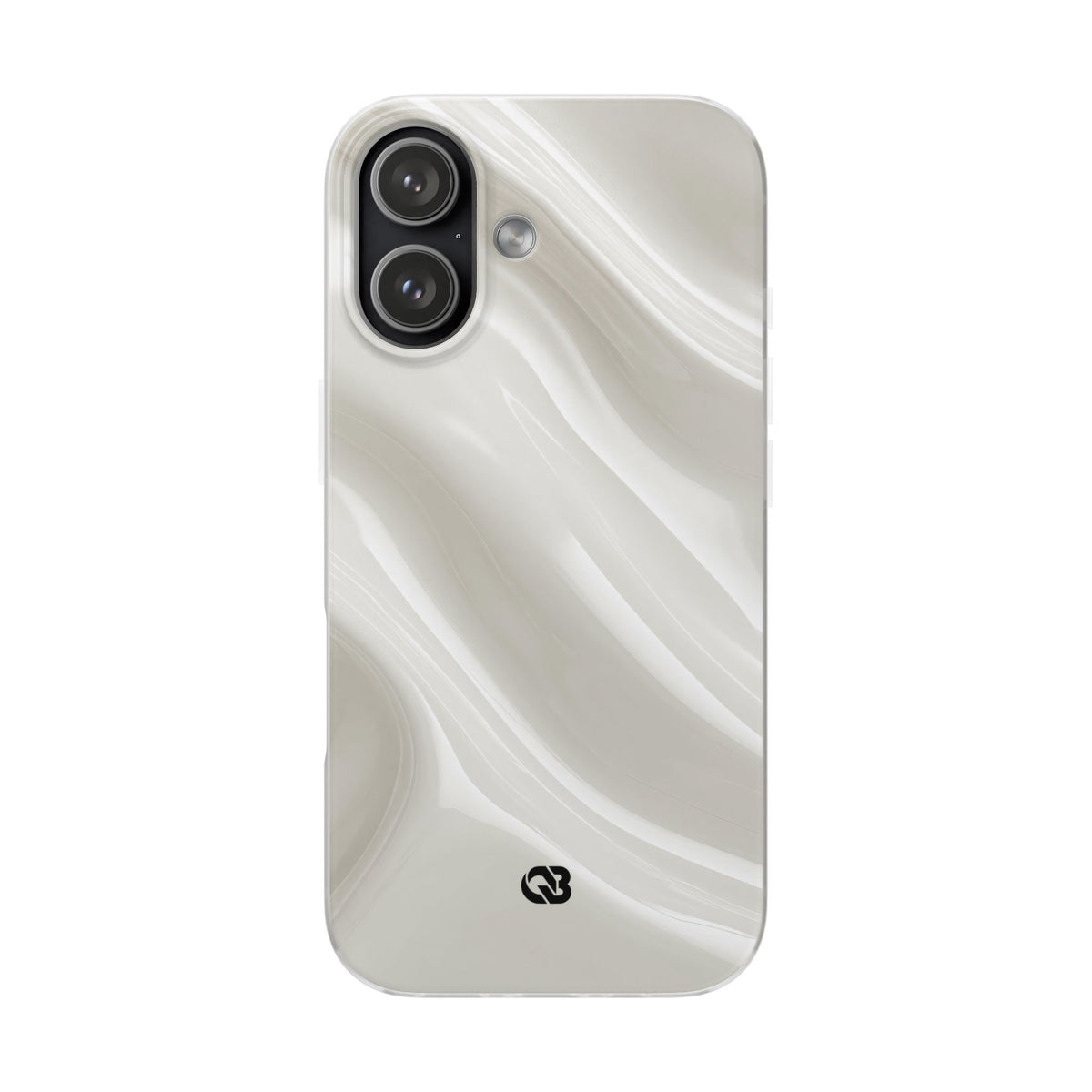 White Lite Phone Case for iPhone - Polished Ivory Wave