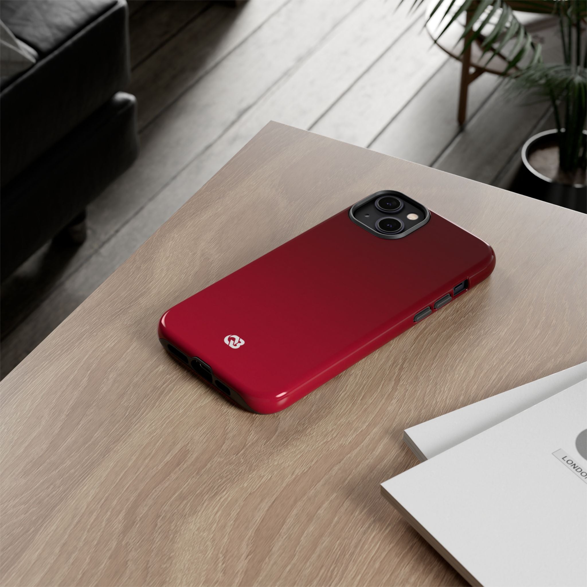 Red Tough Phone Case for iPhone - Crimson Velvet Fade