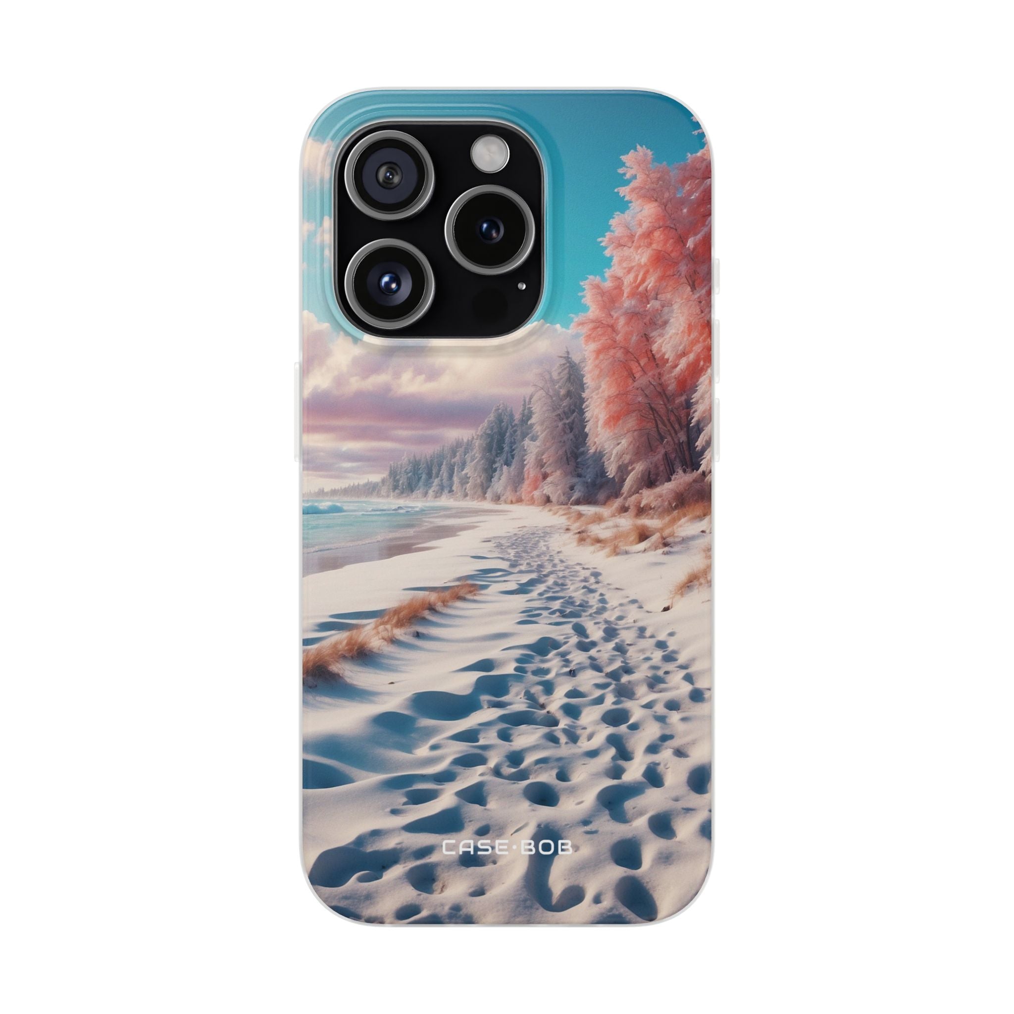 Snowy Footprints iPhone 15 Pro Case - Soft
