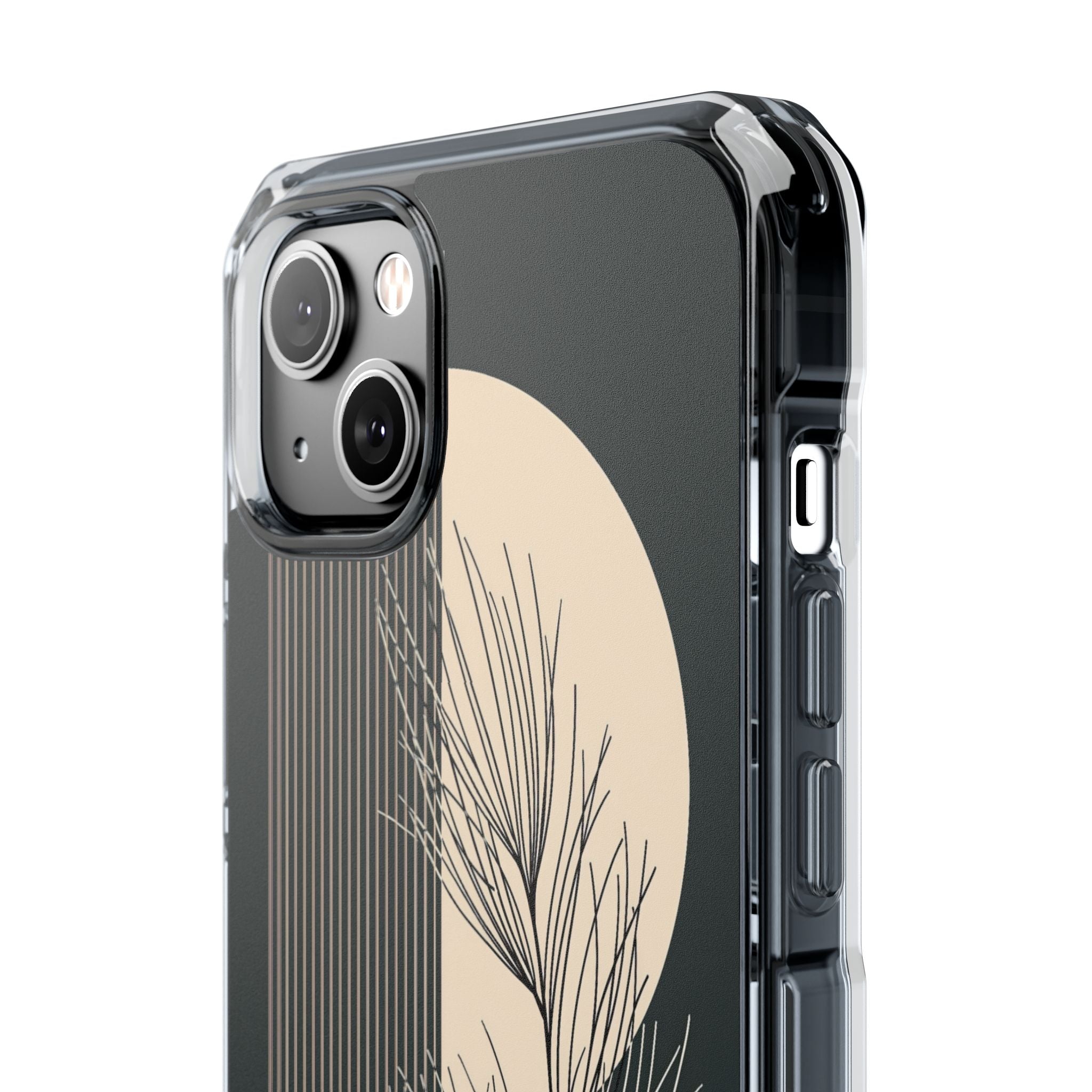 Black Impact MagSafe Phone Case for iPhone - Obsidian Sand Willow