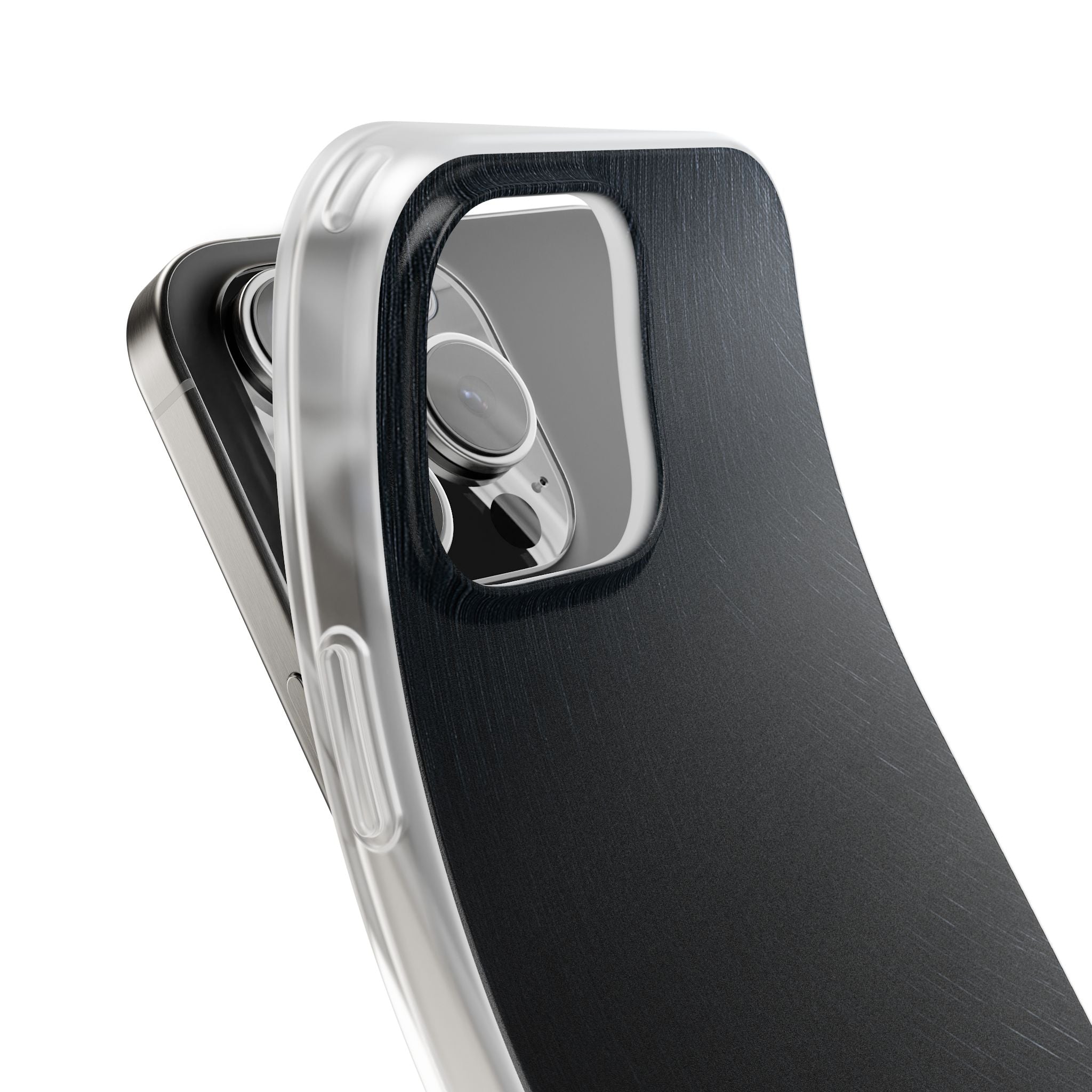 Black Lite Phone Case for iPhone - Midnight Brushed Grain