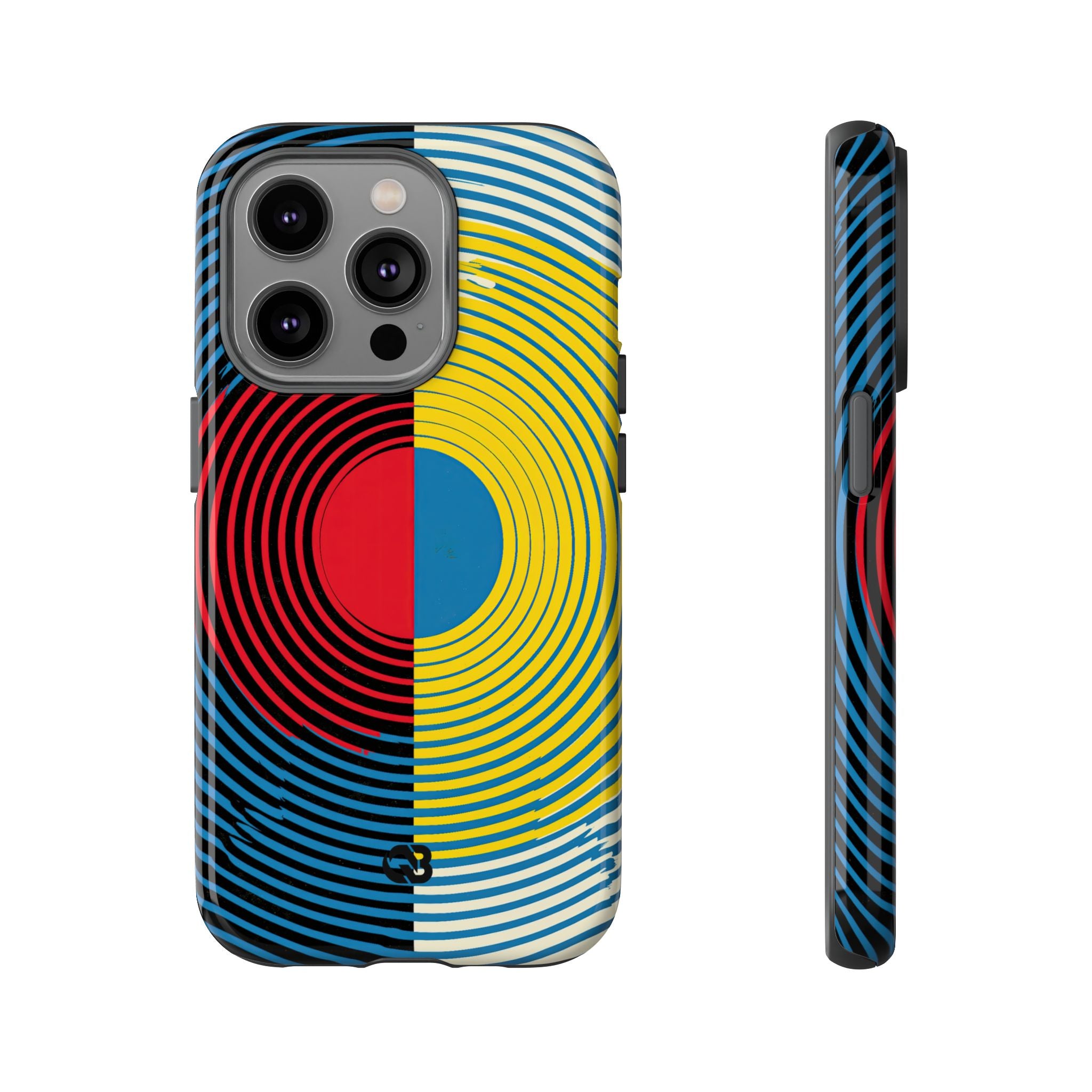 Blue Tough Phone Case for iPhone - Primary Circuit Orbit