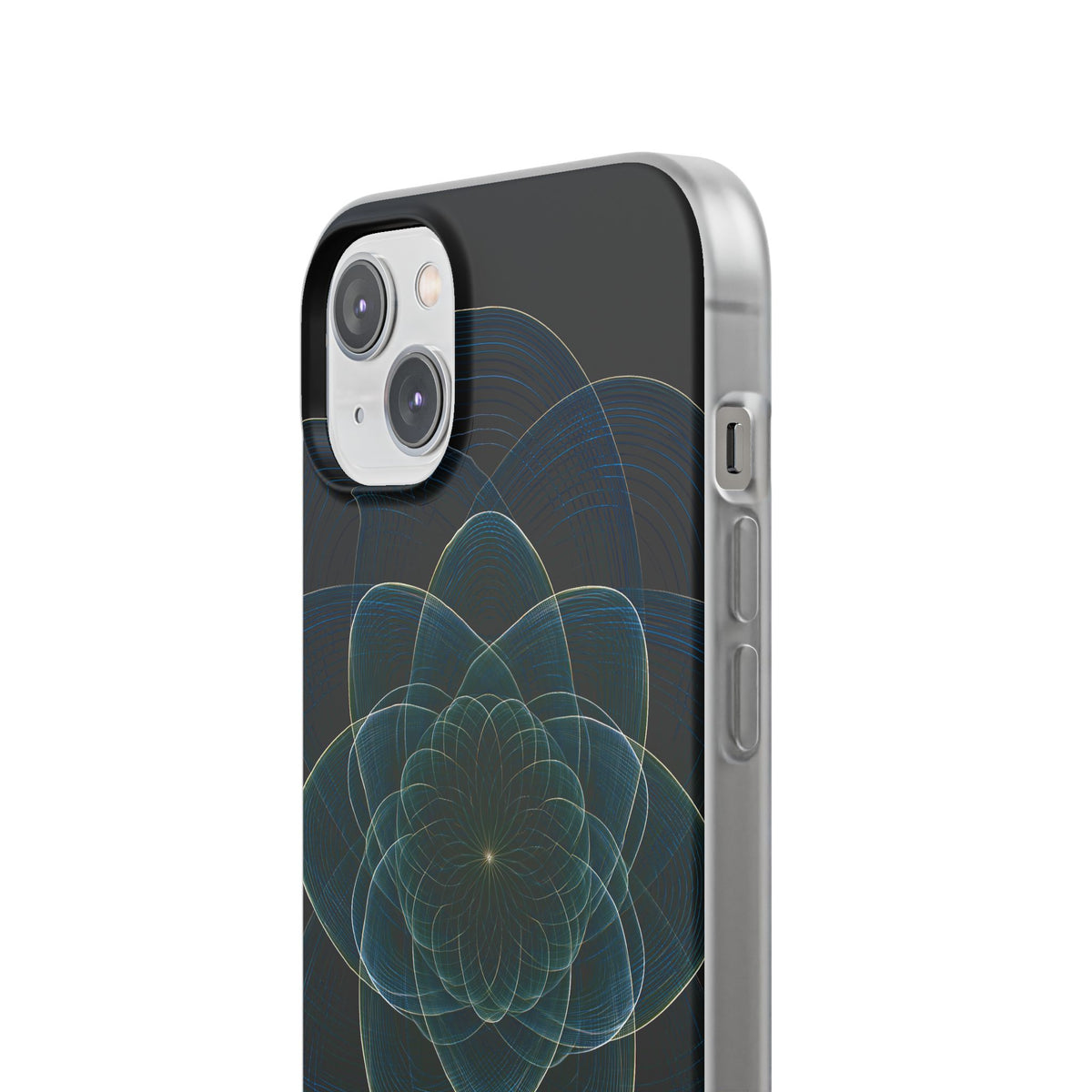 Blue Lite Phone Case for iPhone - Celestial Wireframe Bloom