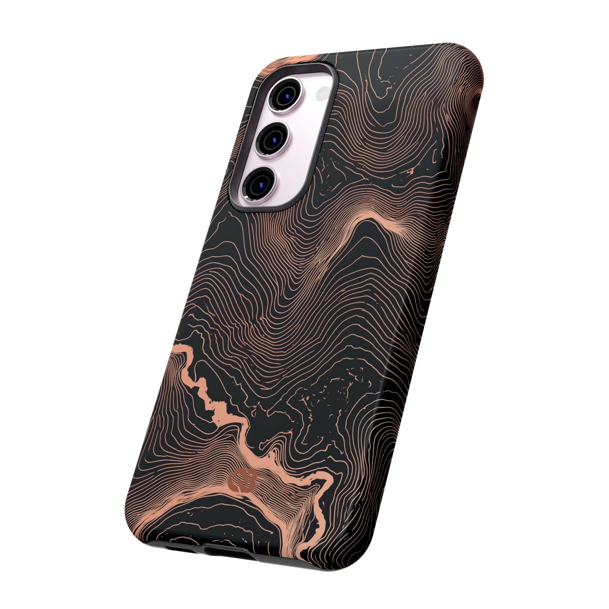 Orange Tough Phone Case for Samsung - Salmon Ridge Topo
