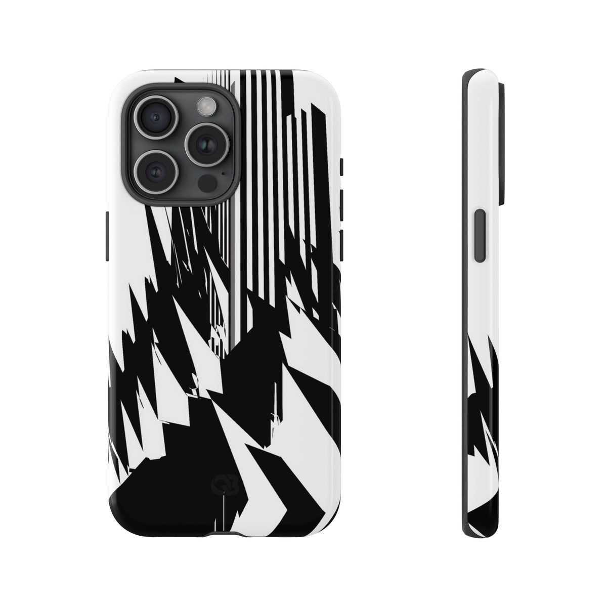 White Tough Phone Case for iPhone - Shattered Vector Spire