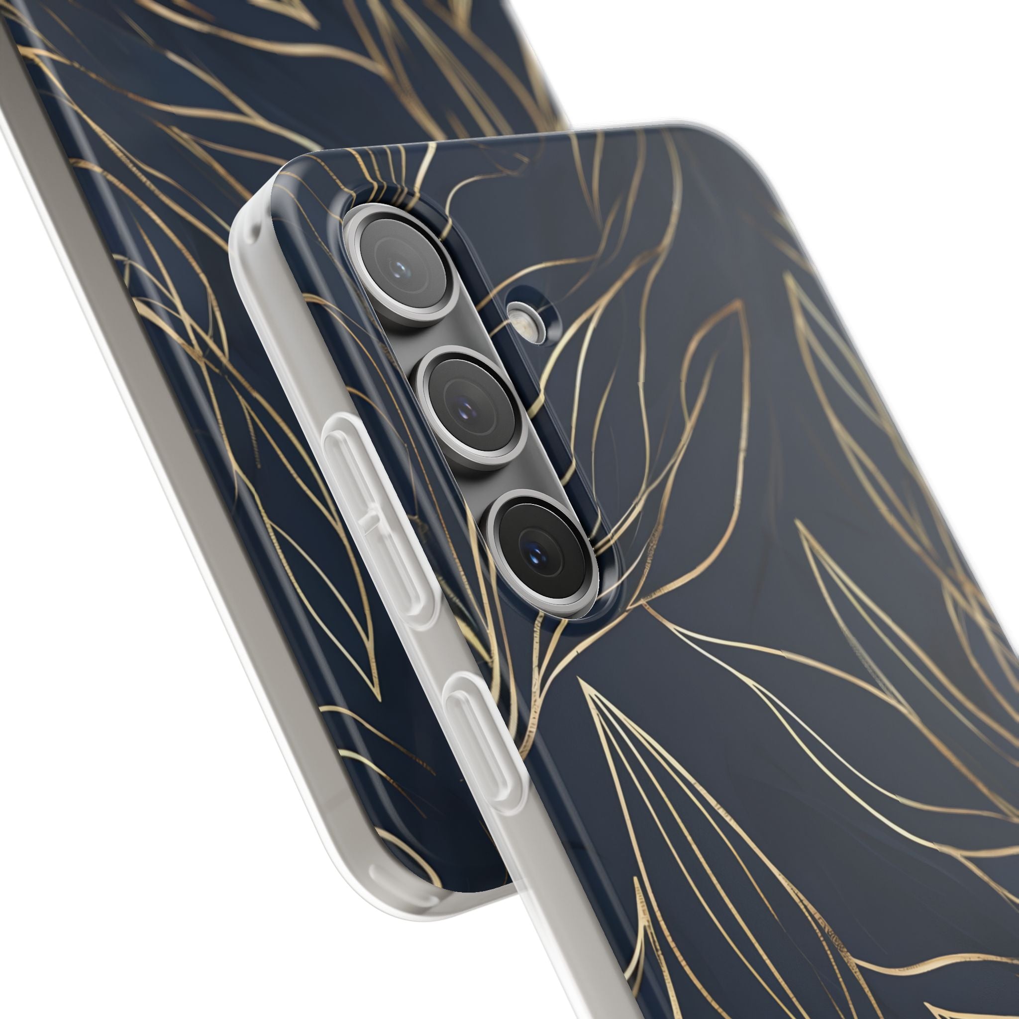 Gilded Navy Foliage · Soft Handyhülle für Samsung