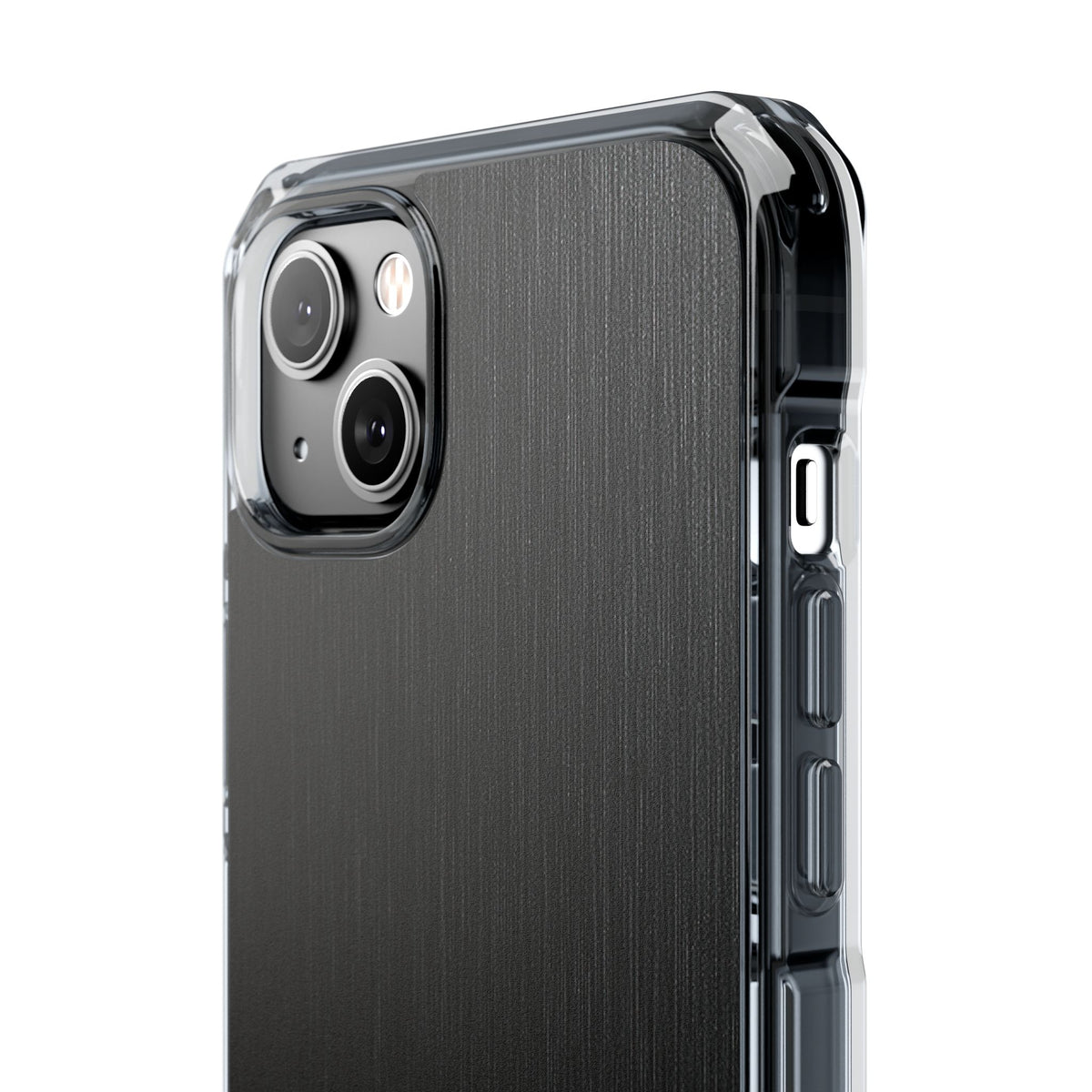 Obsidian Brushed Steel · Clear Impact Magnetic Phone Case for iPhone · Black