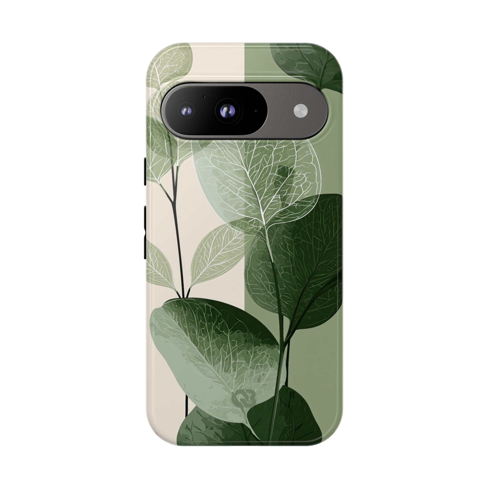 Green Tough Phone Case for Google Pixel - Sage Leaf Skeletals