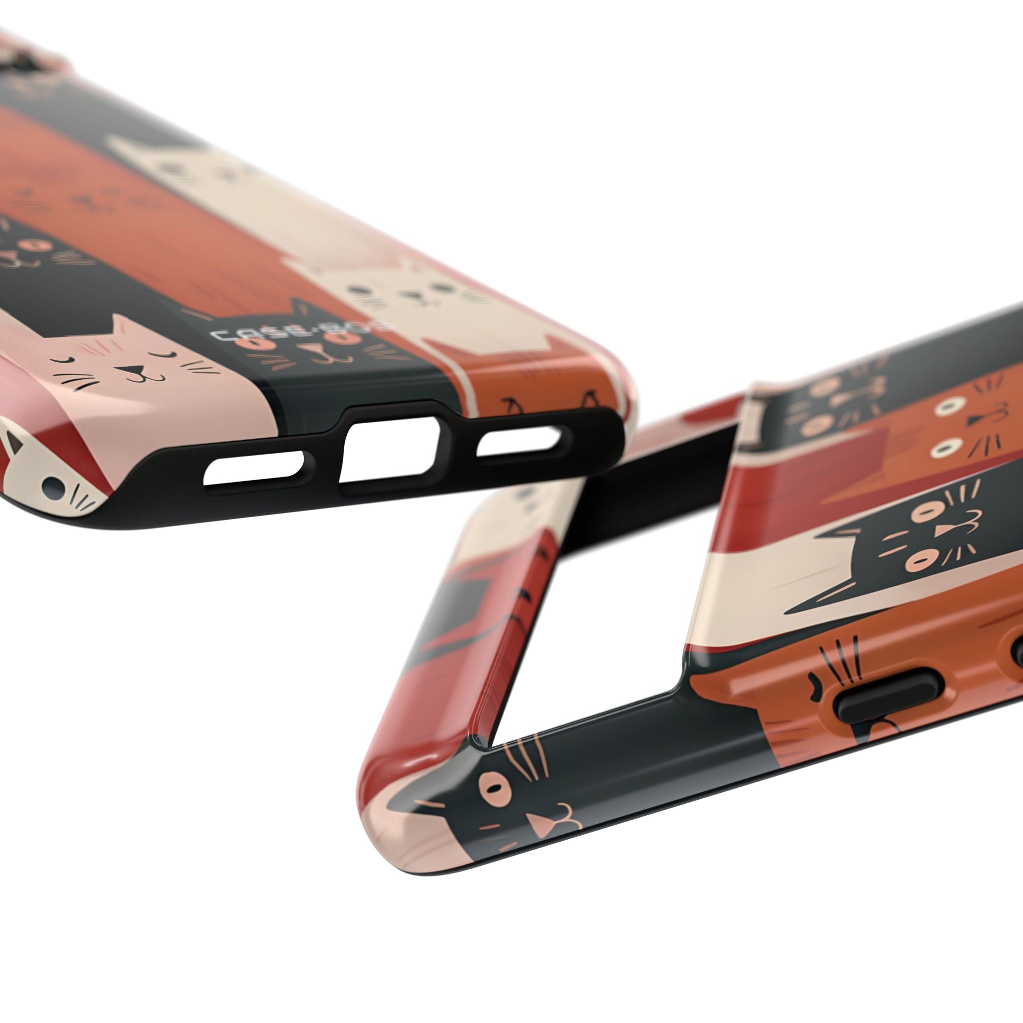 Verlängerte Katzen Schwarz Google Pixel 8 Pro Case - Tough