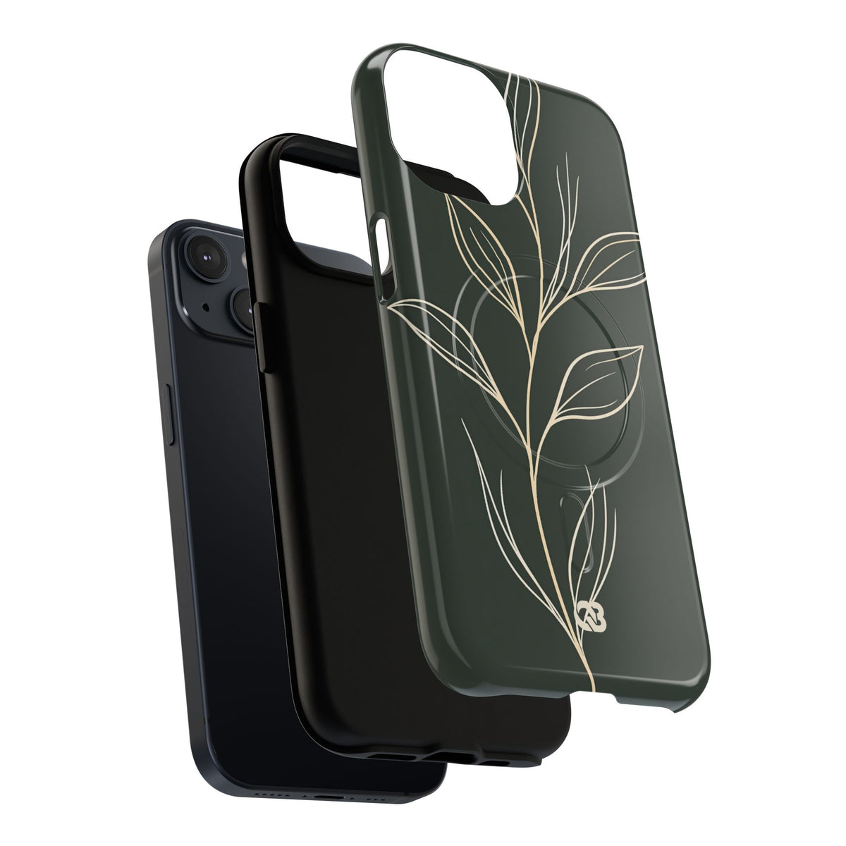 Minimal Botanical Stem · Tough 2.0 Magnetic Phone Case for iPhone · Green