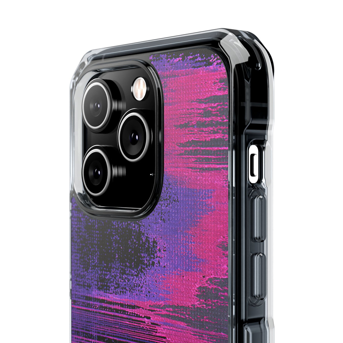 Neon Signal Shift · Clear Impact Magnetic Phone Case for iPhone · Purple