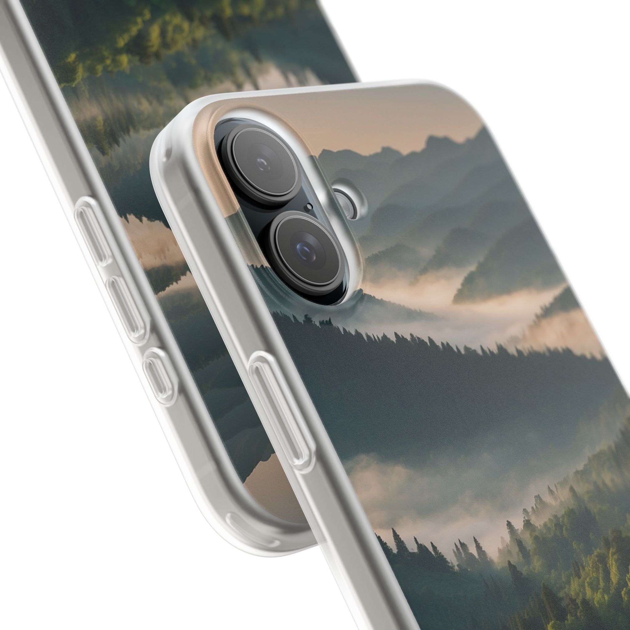 Foggy Mountain Ridge · Soft Phone Case for iPhone